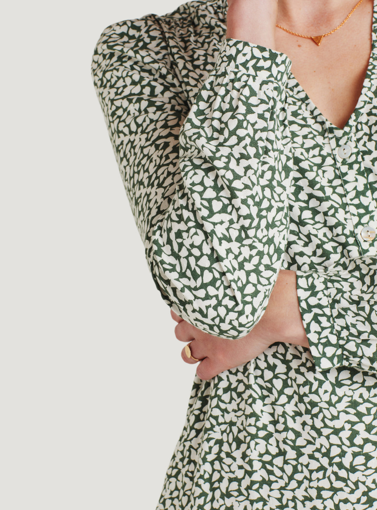 Mapel Lenzing™ Ecovero™ Button Down Dress - Forest Green