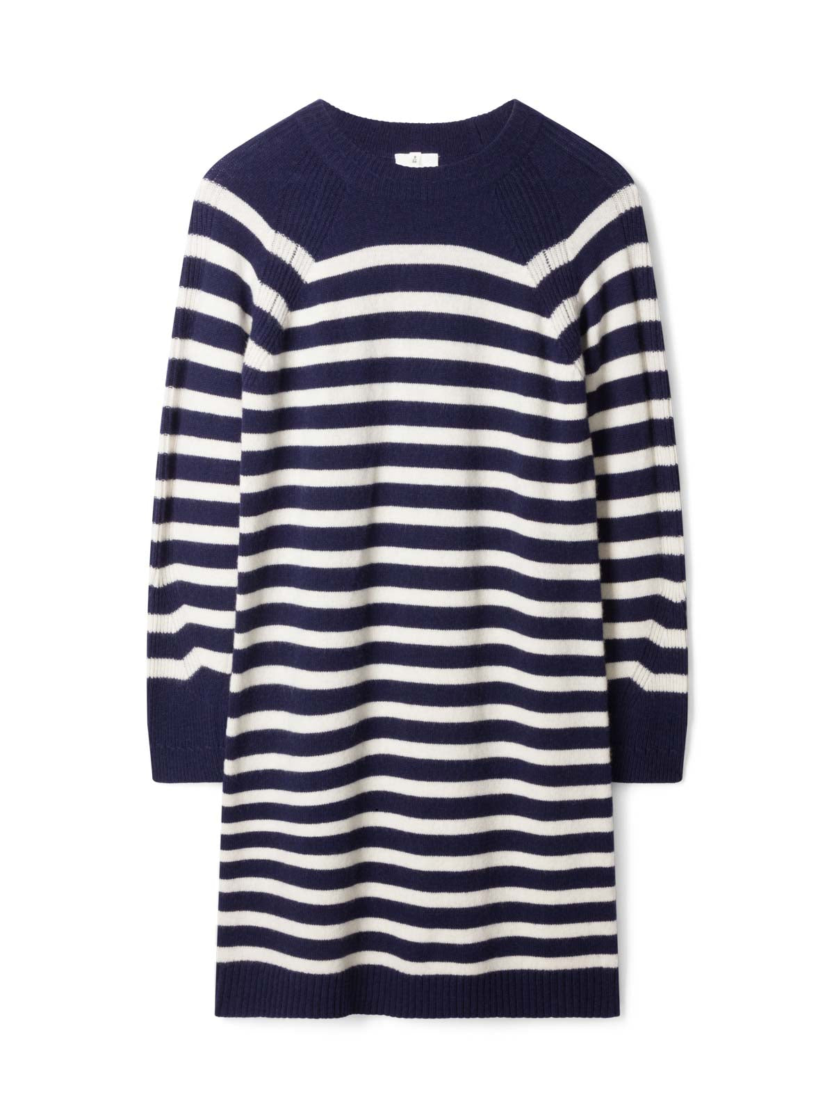 Celaeno Striped Lambswool Knitted Dress - Navy