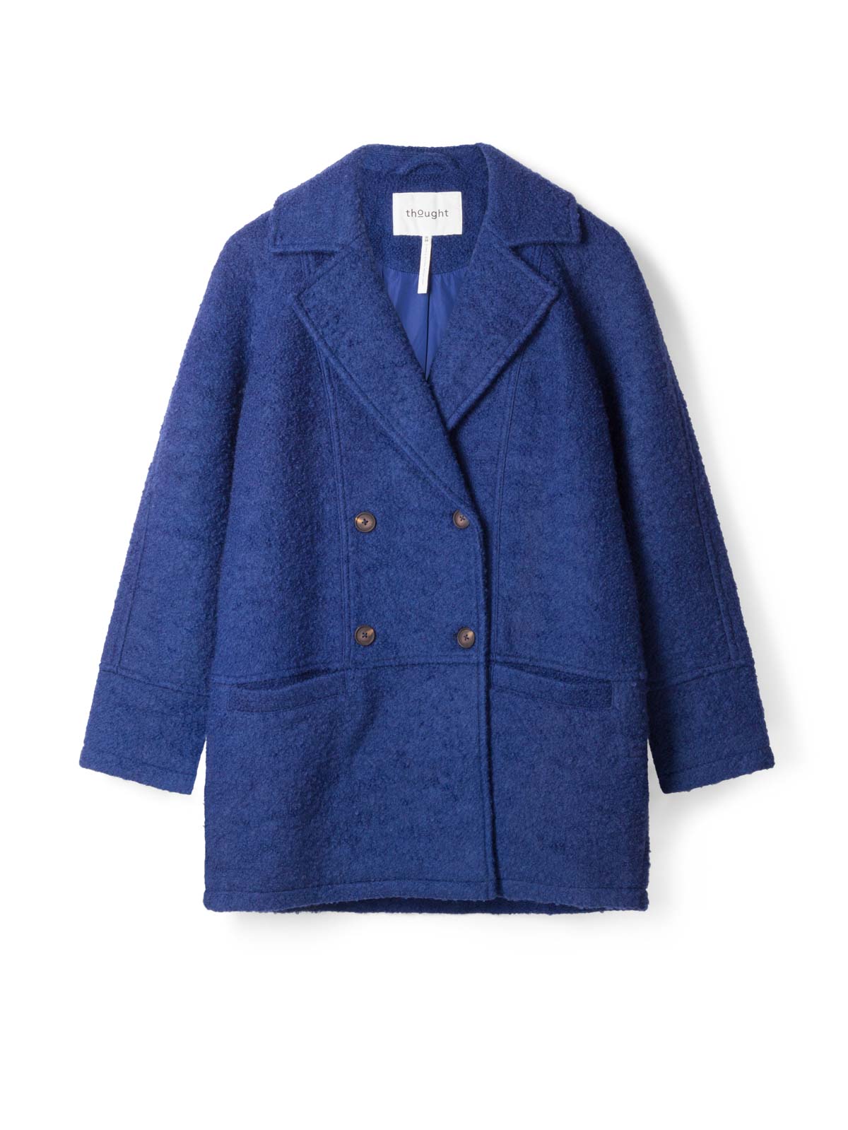 Remi Wool And Recycled Polyester Coat - Dark Periwinkle Blue