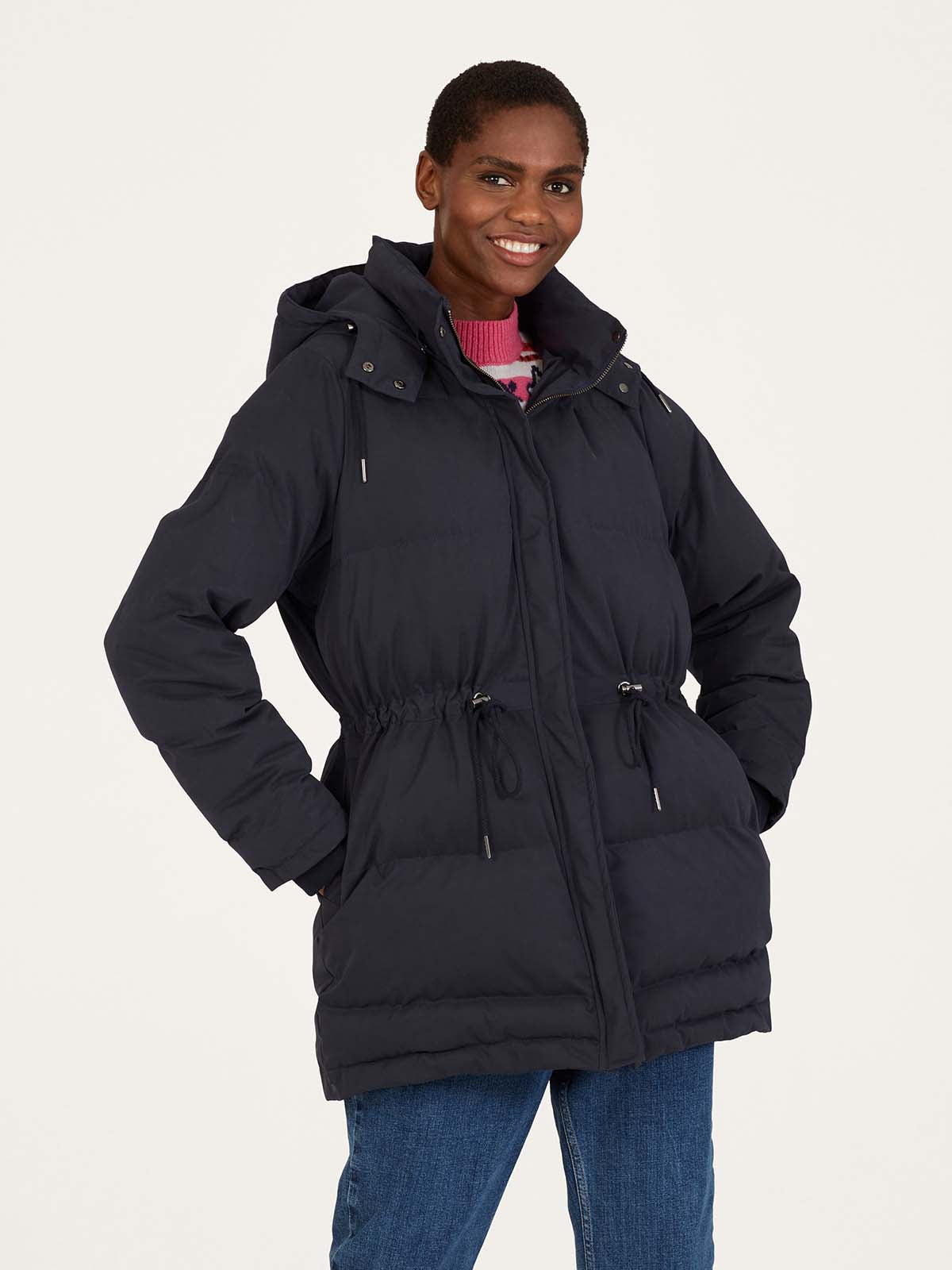Rosabel Recycled Polyester Puffer Coat - Navy