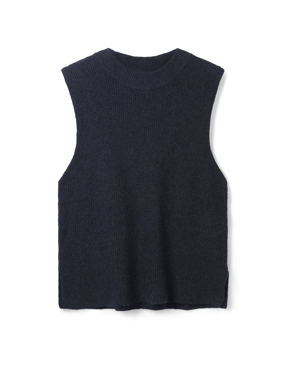 Armabelle Organic Cotton Fluffy Knitted Vest - Navy