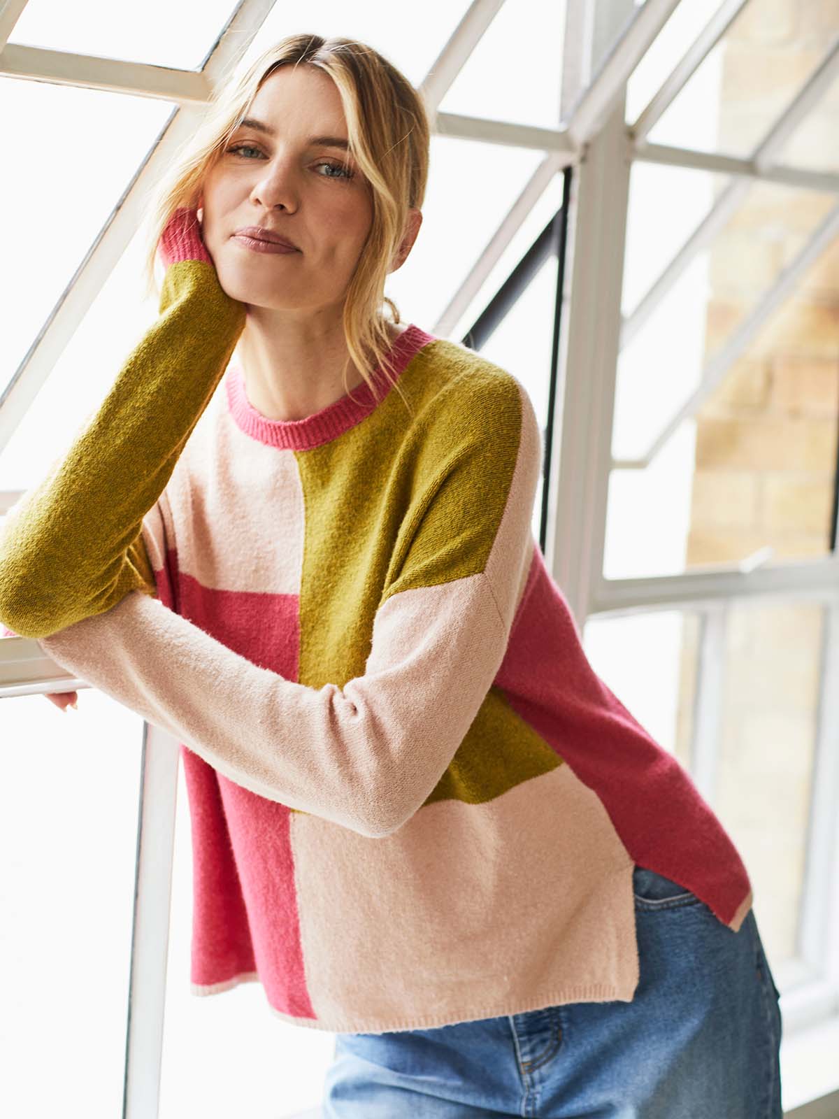 Multi color on sale block sweater