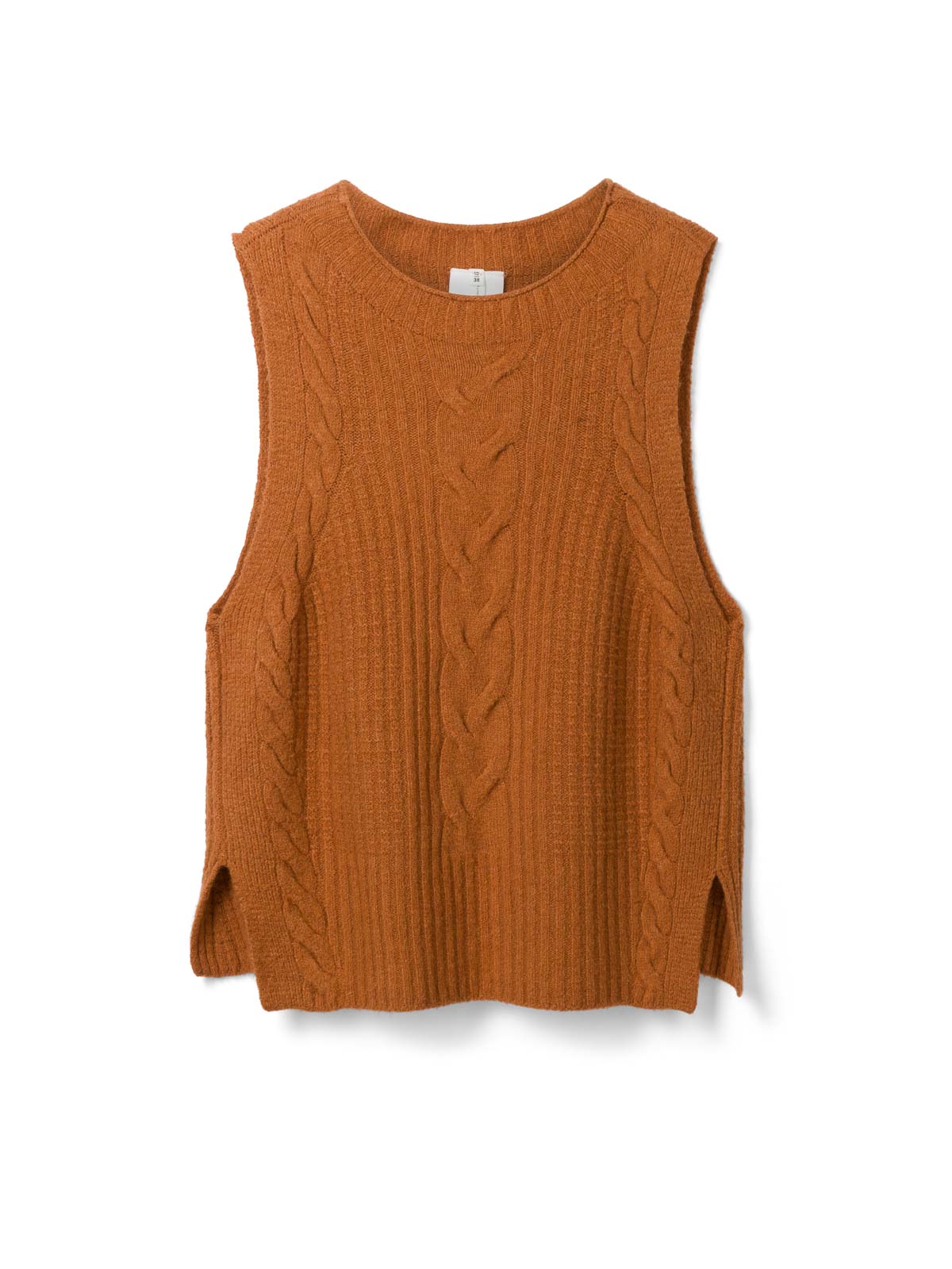 Ayla Organic Cotton Fluffy Knitted Vest - Muscovado Brown