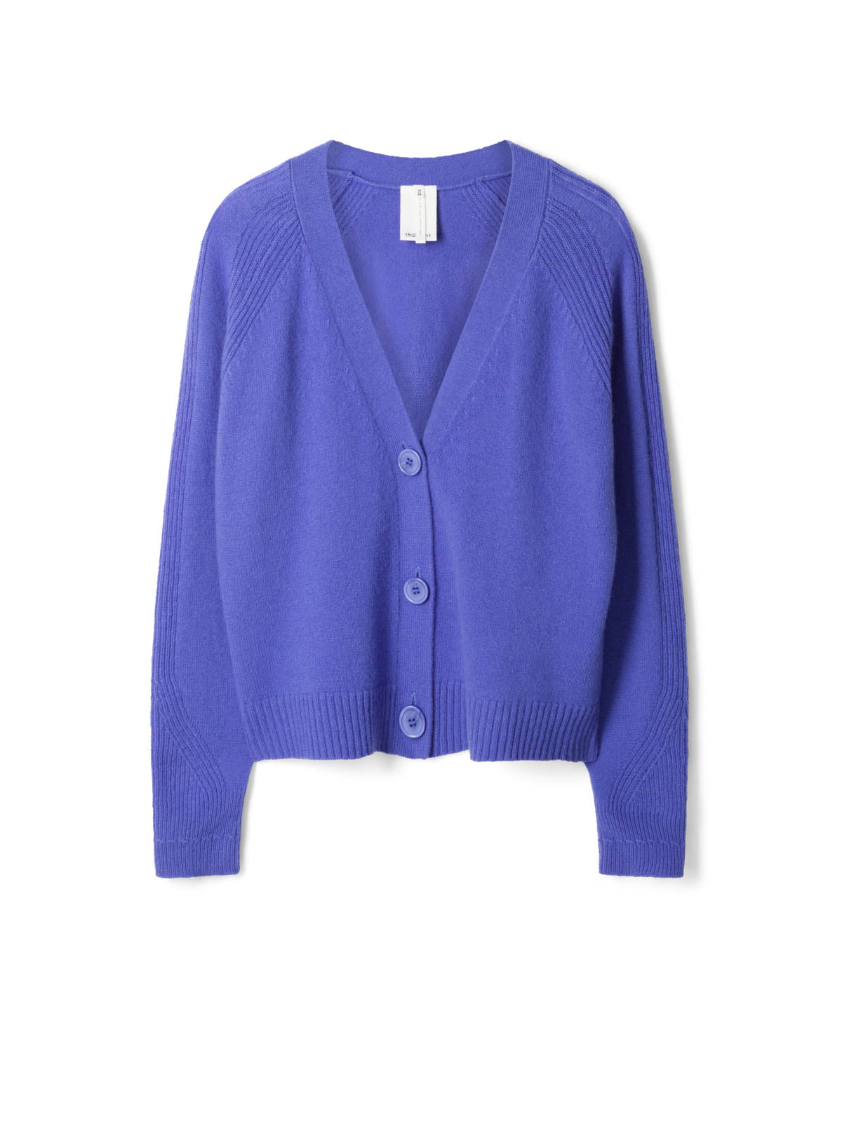 Taygete Lambswool V-Neck Cardigan - Periwinkle Blue