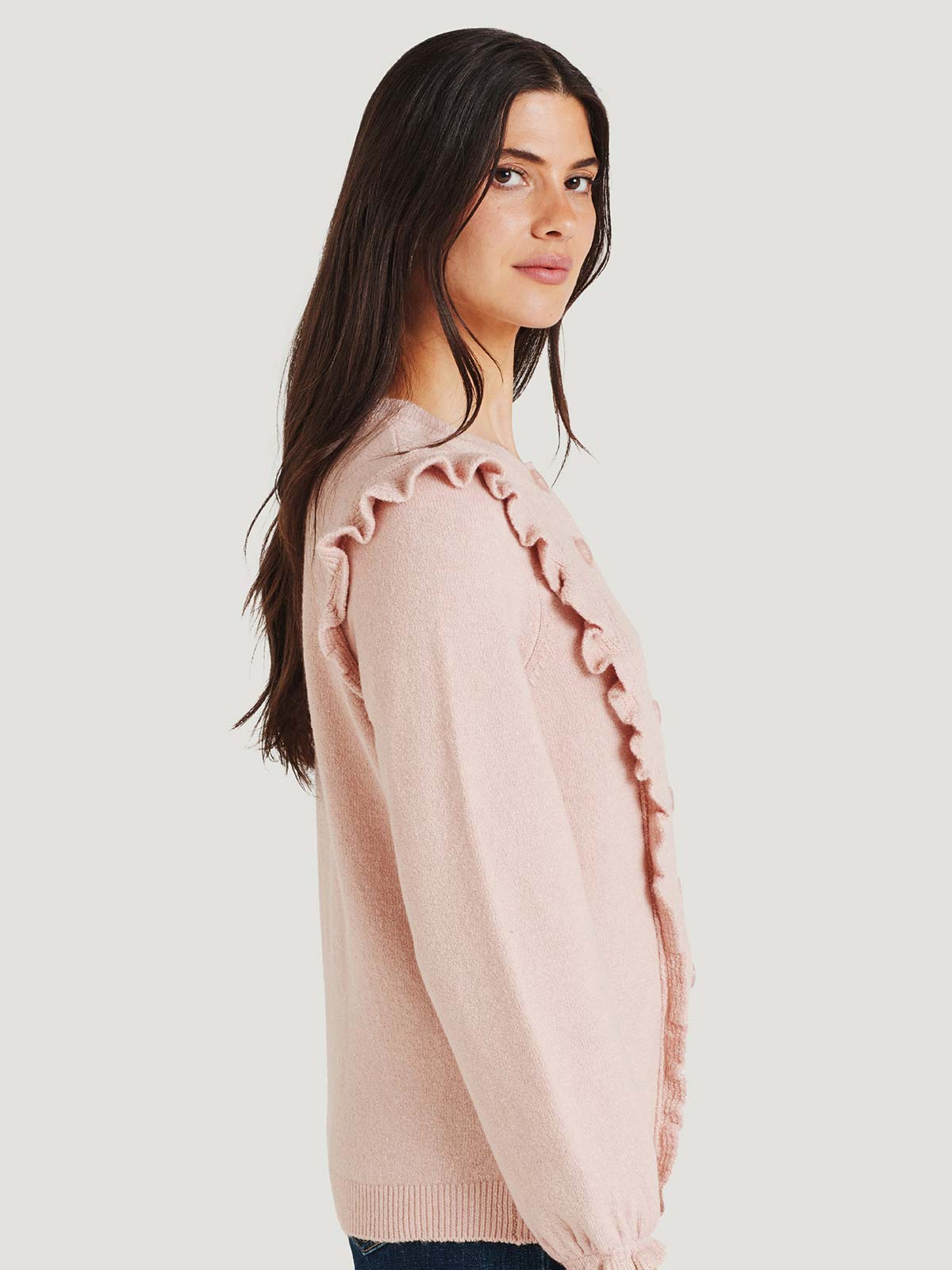 Aguilar Organic Cotton Fluffy Cardigan - Faded Rose Pink