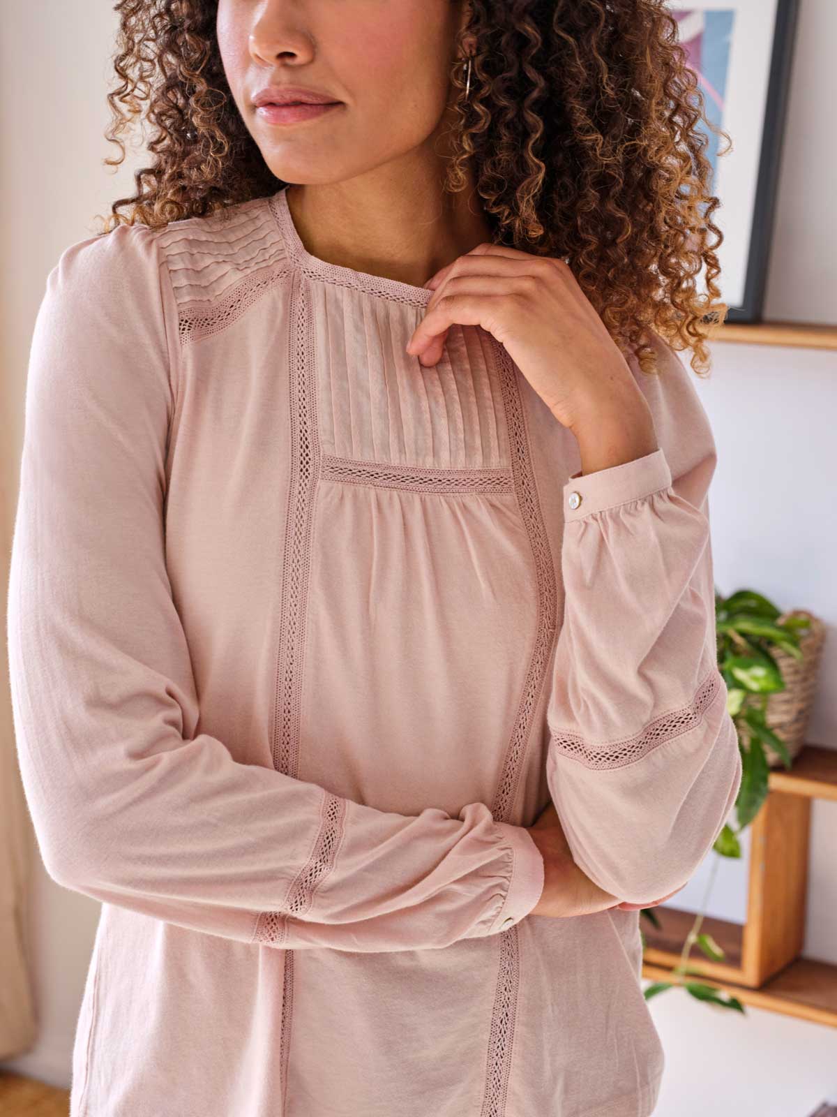 Lissi Lace Top Organic Cotton - Faded Rose