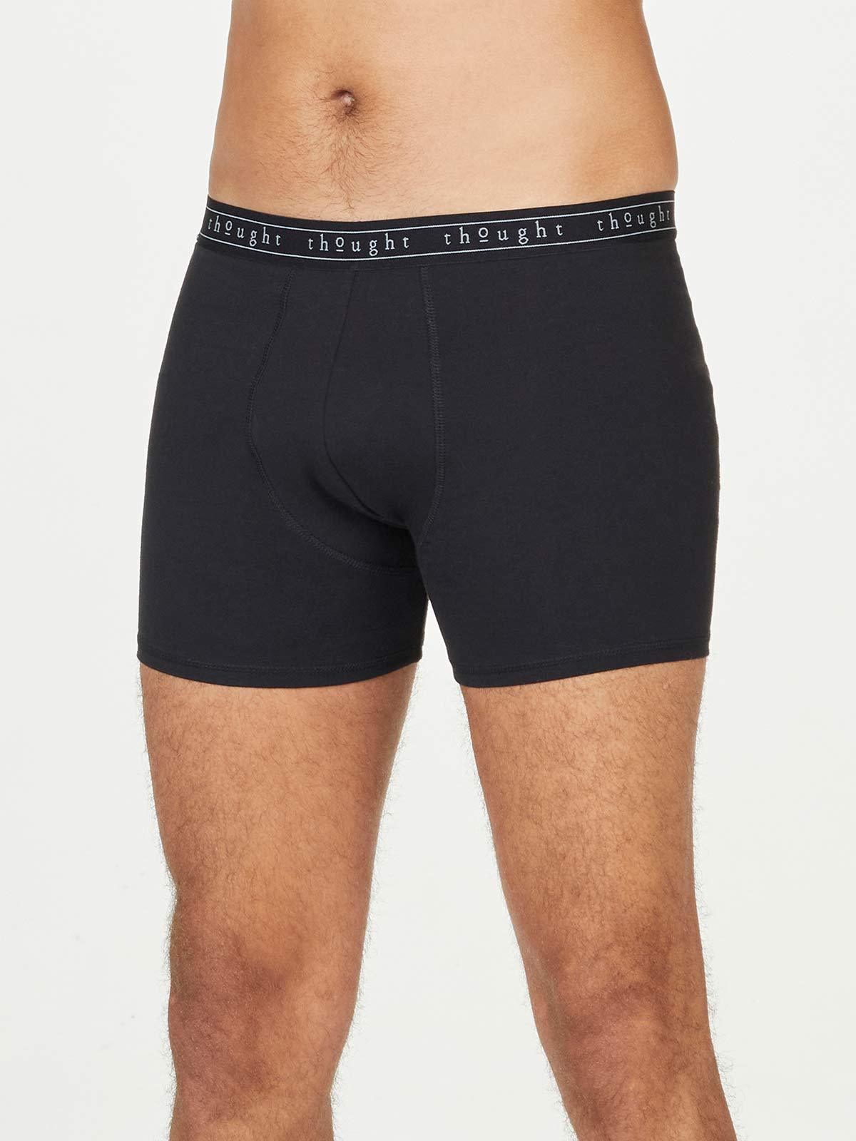 Organic Cotton Plain Jersey Boxers in Black