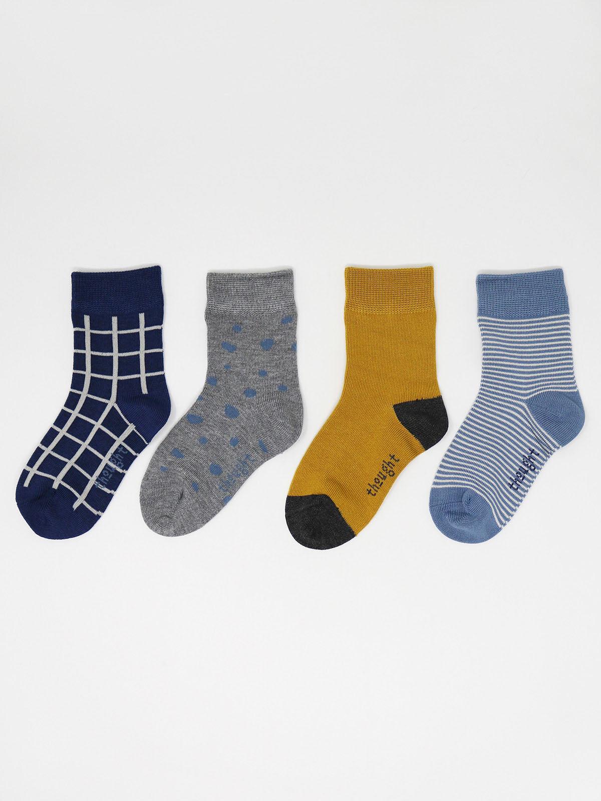 River Bamboo Organic Cotton Blend 4 Pack Baby Socks Gift Box - Multi - Thought Clothing UK