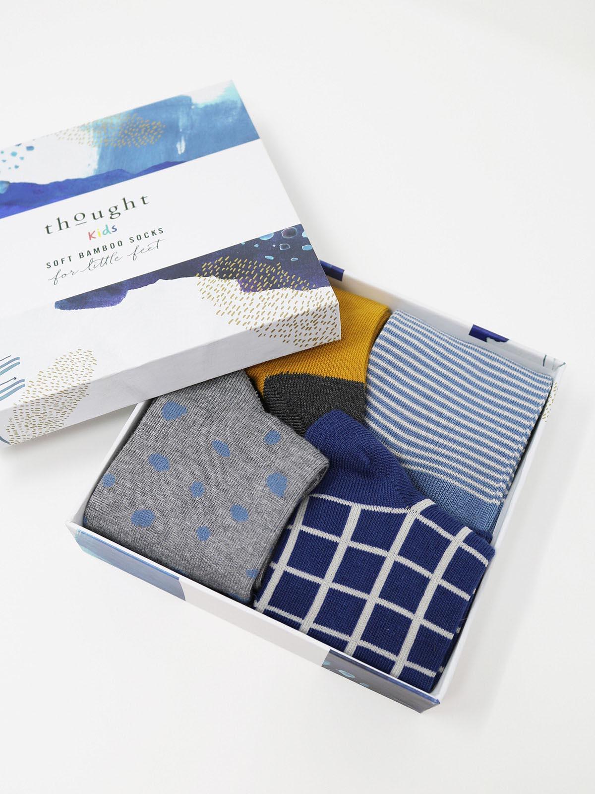 River Bamboo Organic Cotton Blend Kids Sock Box - Multi - Thought Clothing UK