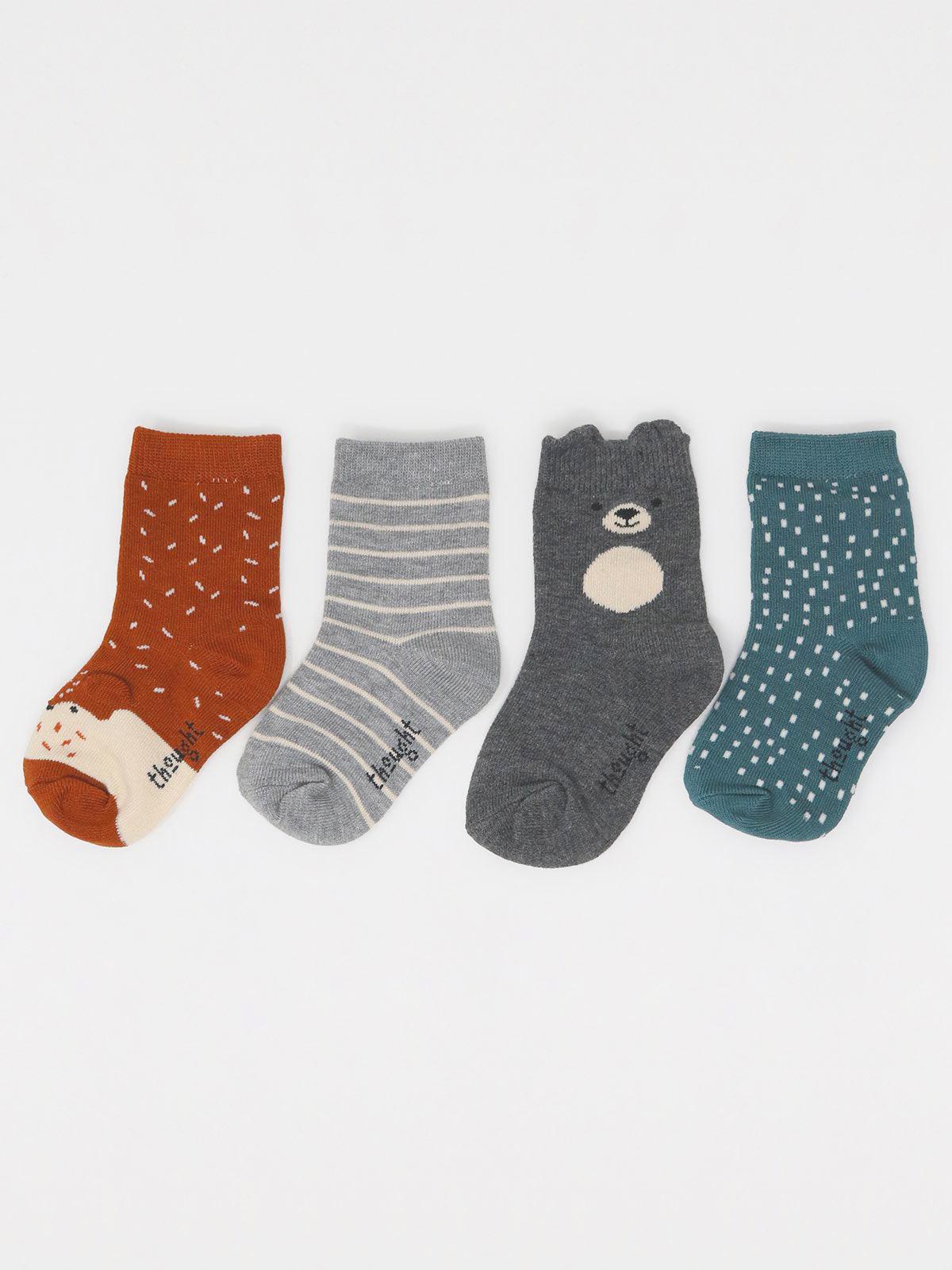 Orpha Animal Baby Bamboo 4 Sock Gift Box - Thought Clothing UK