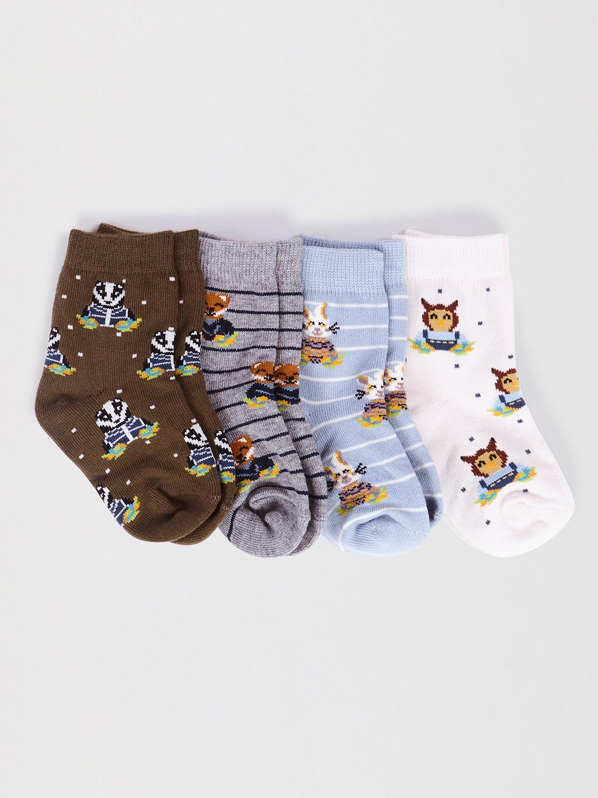 Ash Baby Organic Cotton Animal Sock Box - Multi