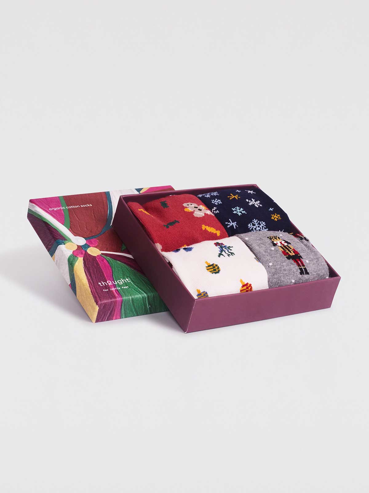 Noel Kids Organic Cotton Christmas Sock Box - Multi