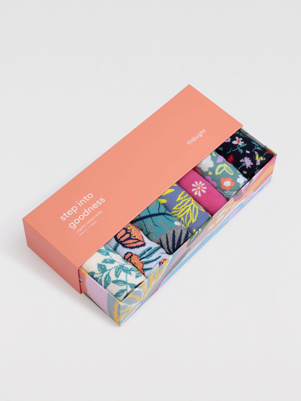 Xalia Women's Bamboo Floral 7 Sock Gift Box - Multi