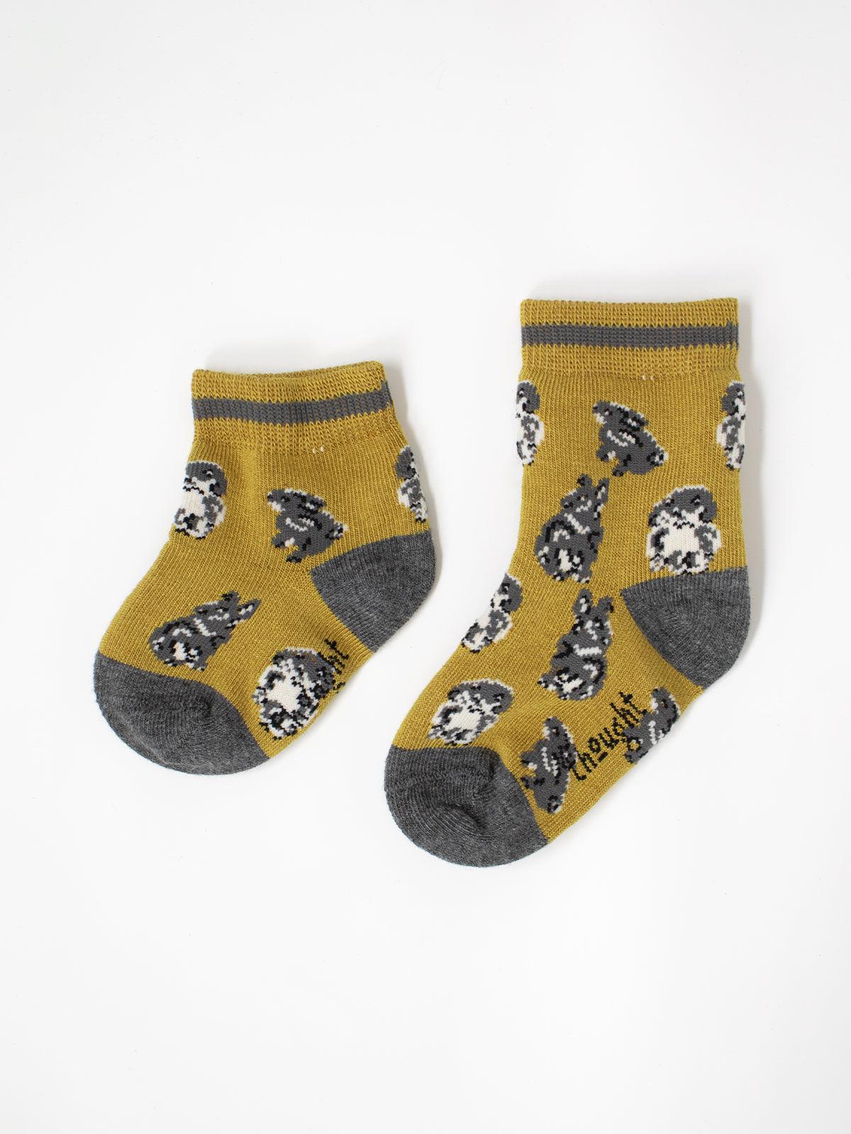 Yellow baby socks top