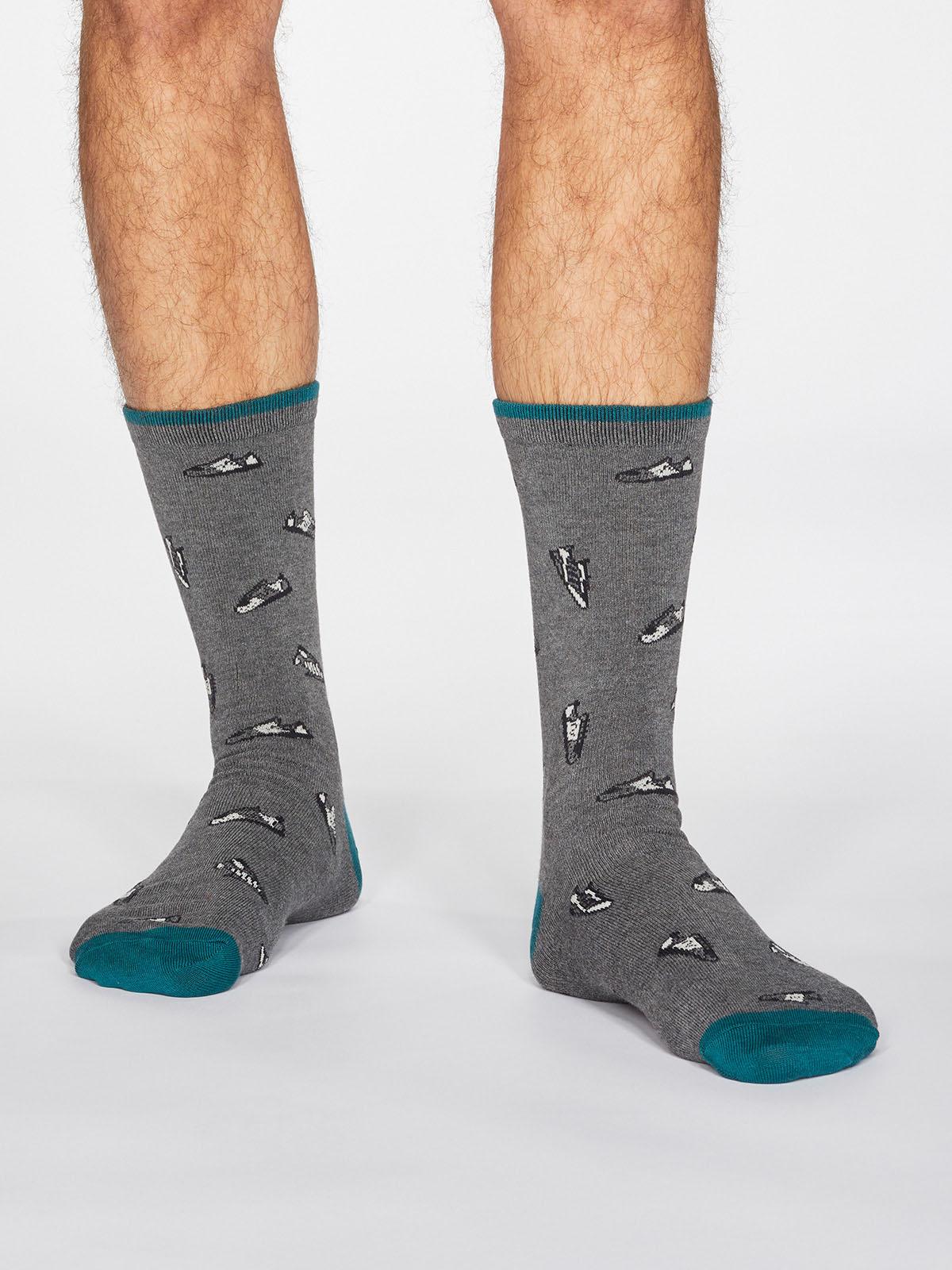 Aiden Sneaker Print Bamboo Organic Cotton Blend Socks - Thought Clothing UK
