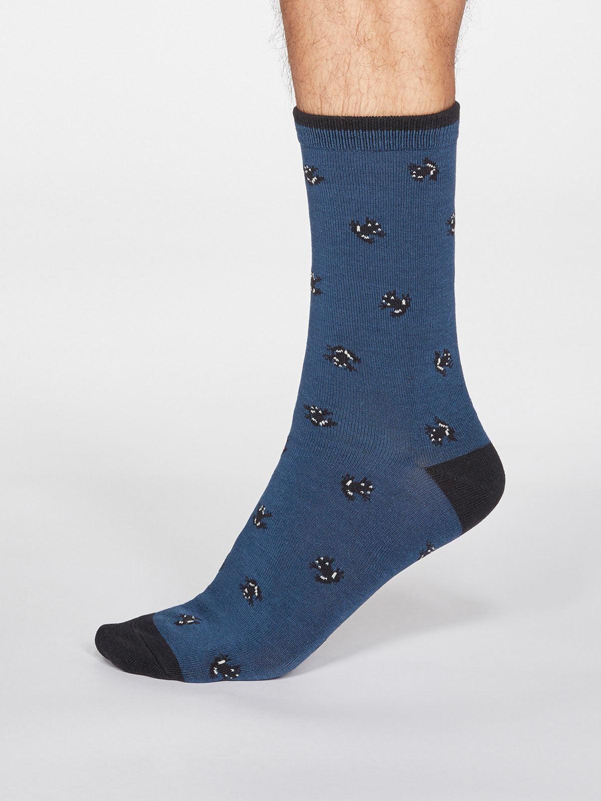 Wesley Frog Socks - Denim Blue - Thought Clothing UK