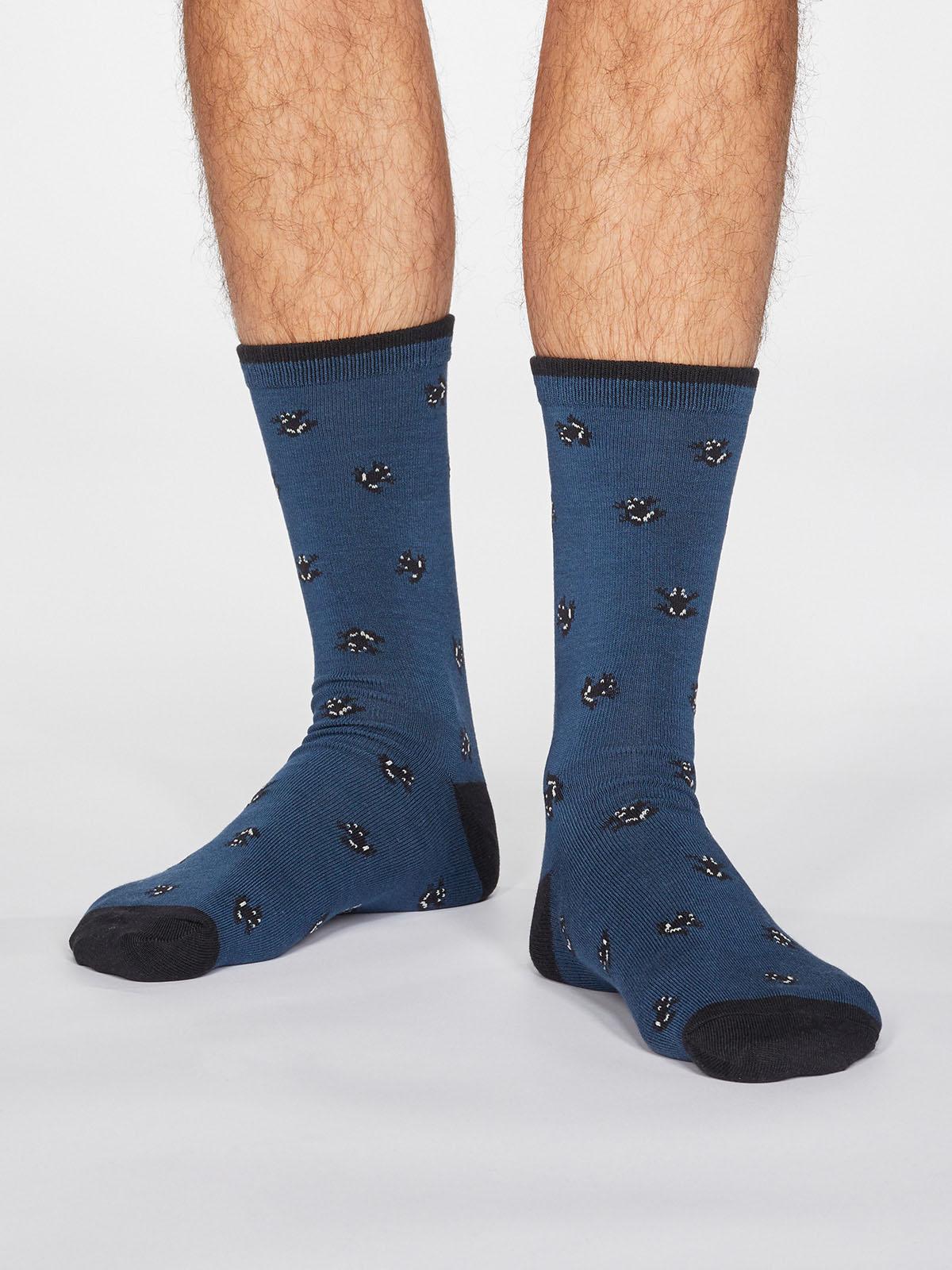 Wesley Frog Socks - Denim Blue - Thought Clothing UK