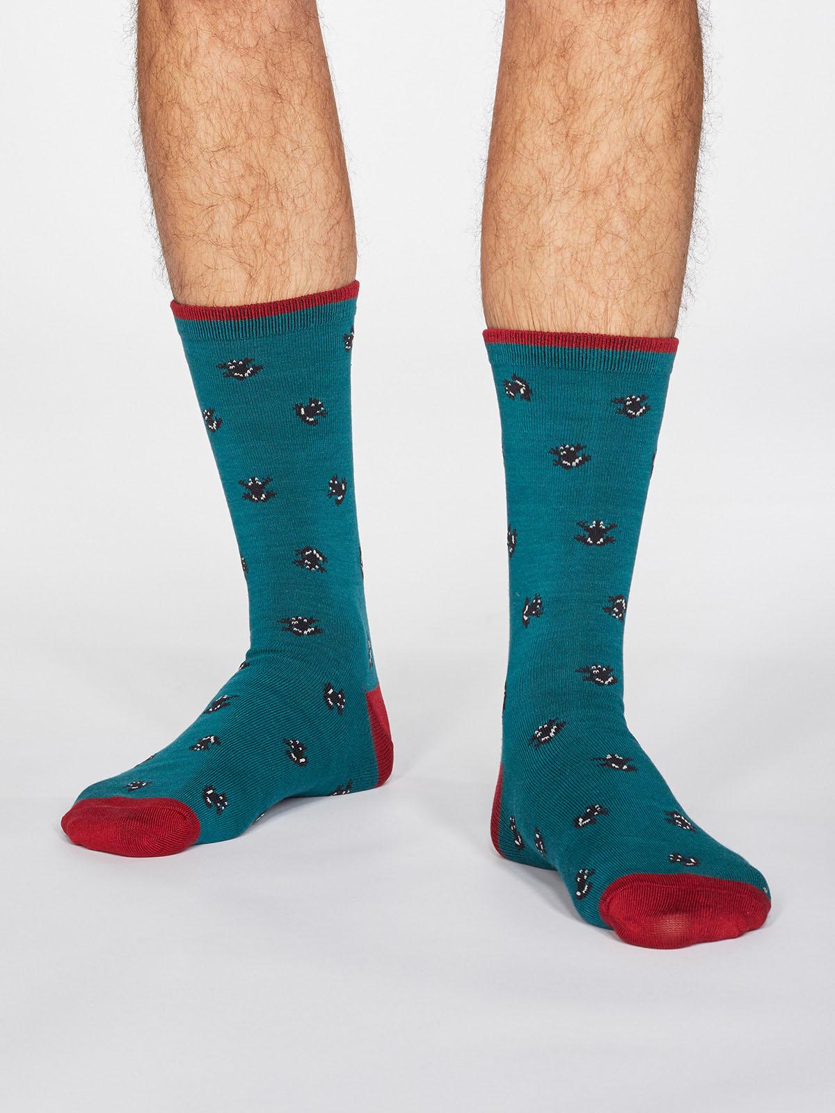Wesley Frog Socks - Teal Green - Thought Clothing UK