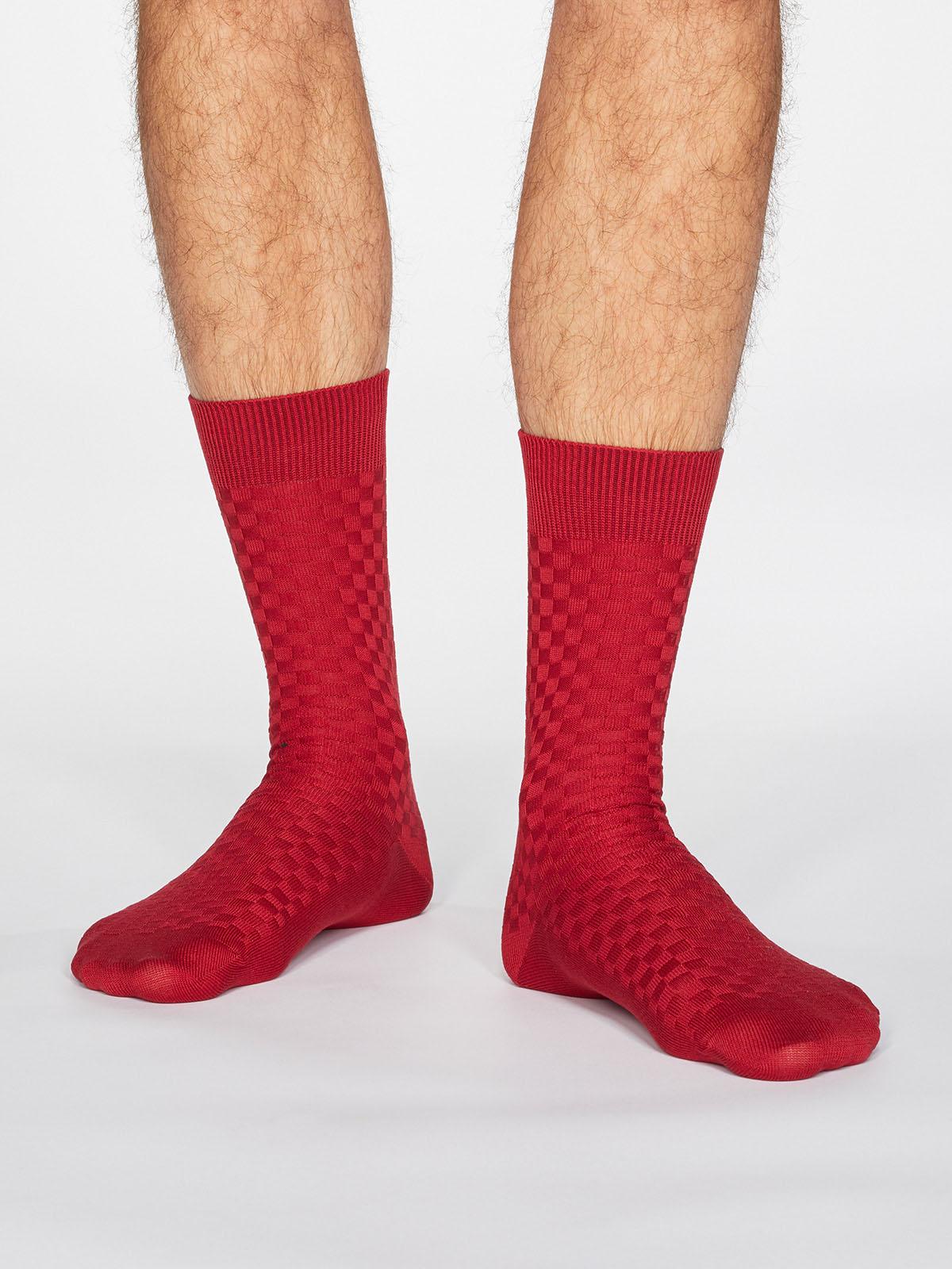 Cameron Organic Cotton Suit Socks - Berry Red - Thought Clothing UK