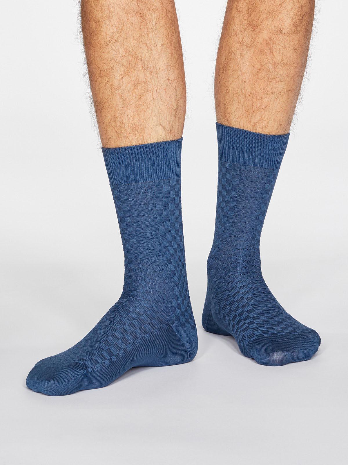 Cameron Dress Socks - Denim Blue - Thought Clothing UK