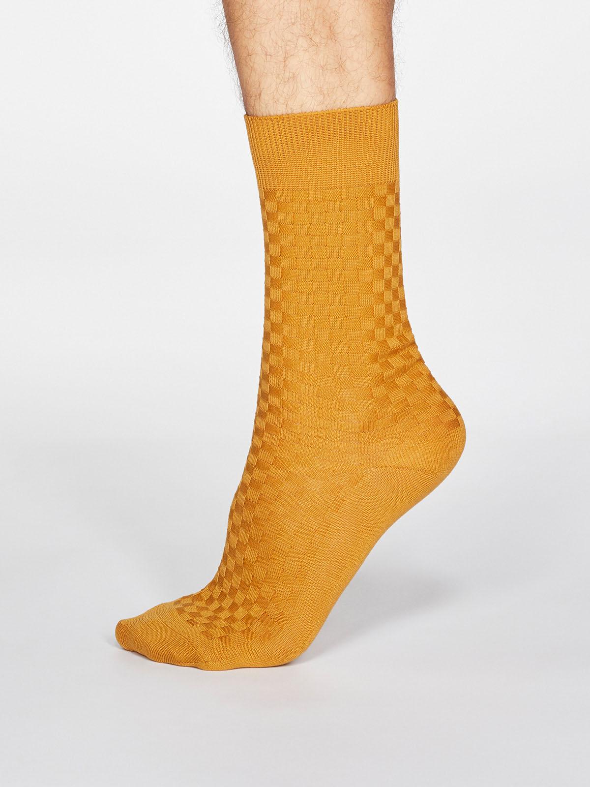 Cameron Organic Cotton Suit Socks - Mustard Yellow - Thought Clothing UK