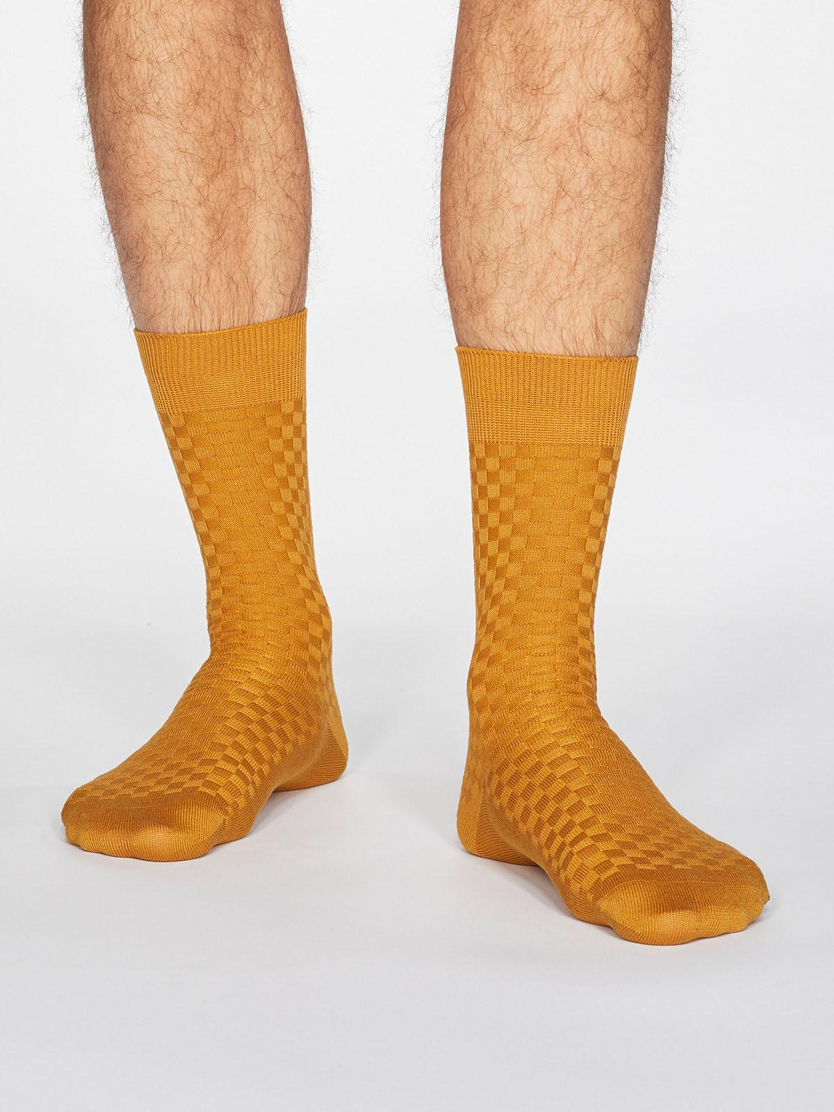 Cameron Organic Cotton Suit Socks - Mustard Yellow - Thought Clothing UK