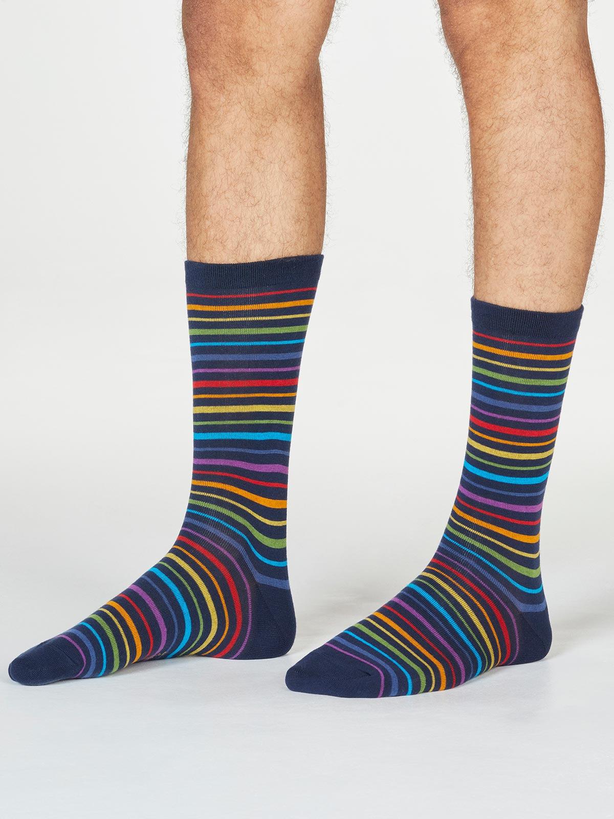 GOTS Organic Cotton Rainbow Stripe Socks - Thought Clothing UK