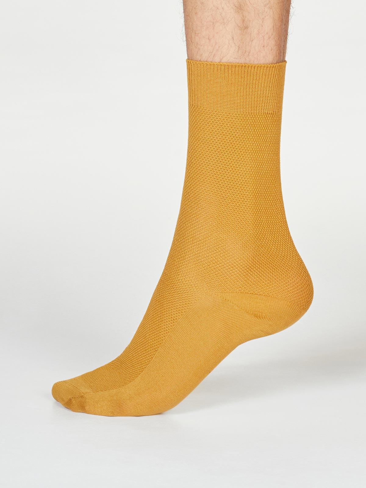 Rodney Dress Socks - Amber Yellow - Thought Clothing UK
