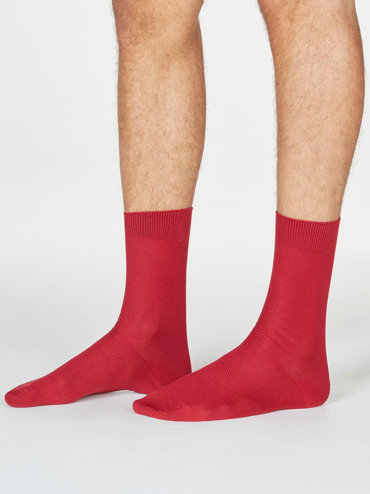 Rodney Dress Socks - Wine Red - Thought Clothing UK