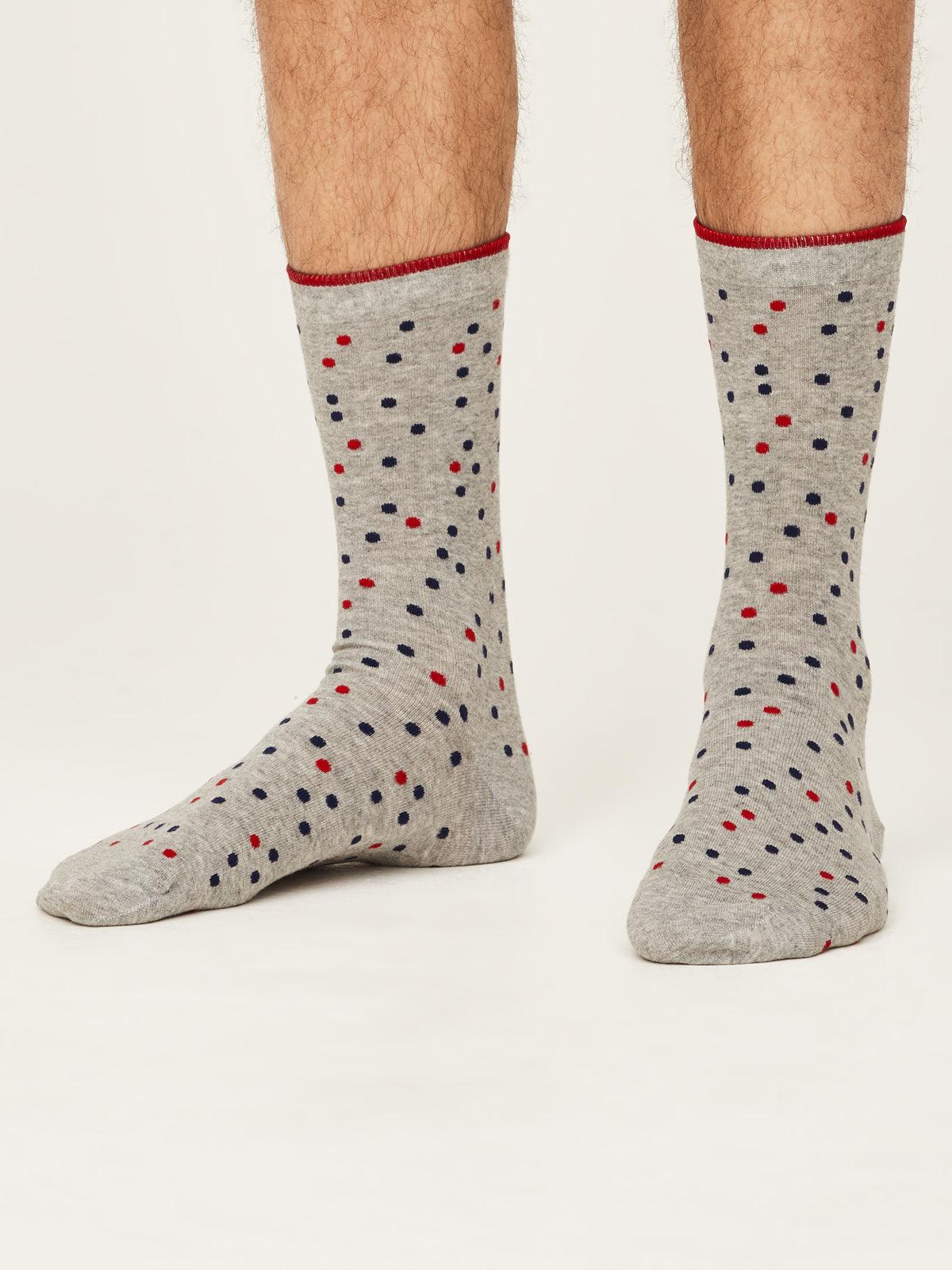 GOTS Spotty Socks - Mid Grey Marle - Thought Clothing UK