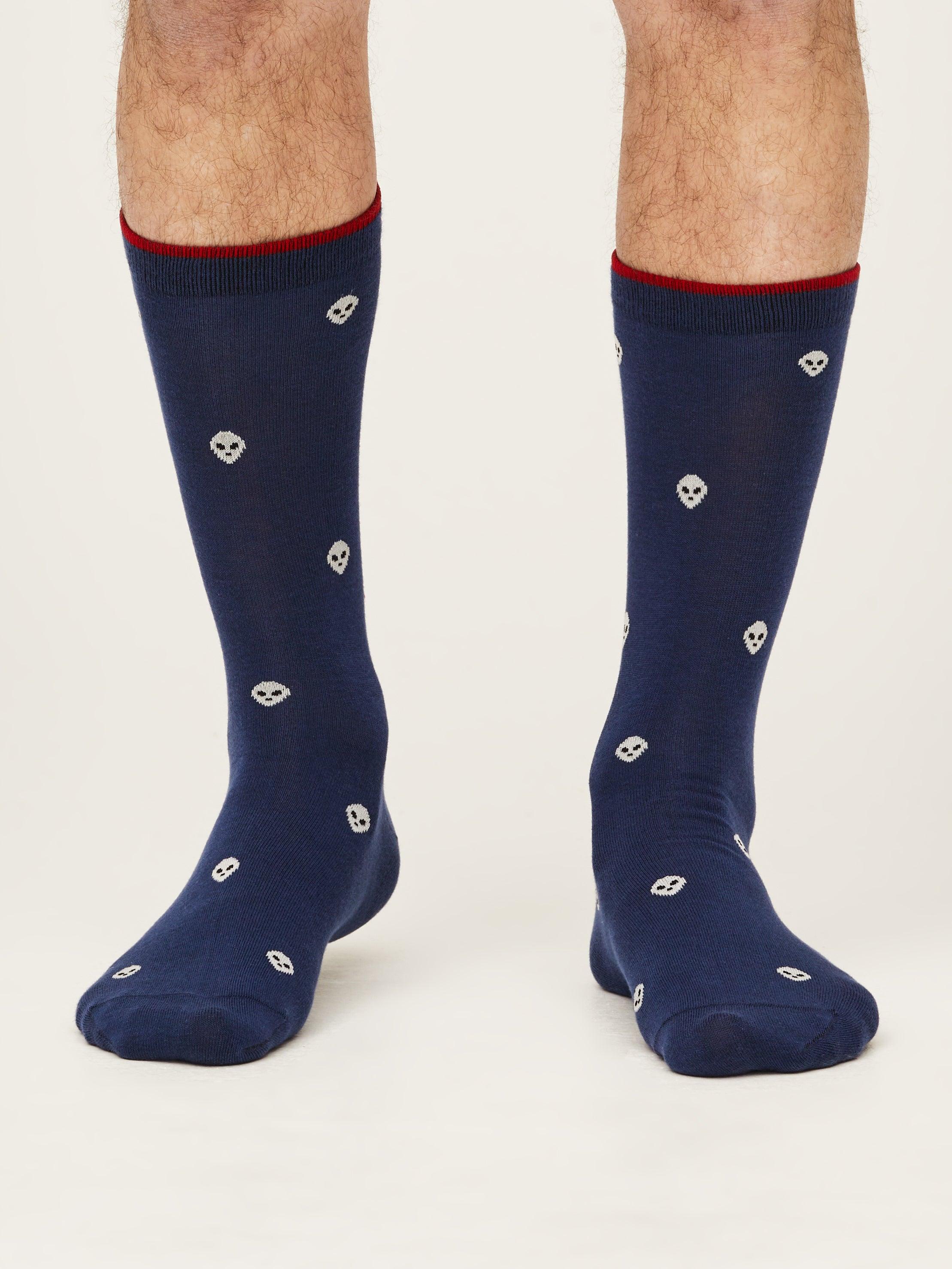 GOTS Galactic Socks - Mineral Blue - Thought Clothing UK