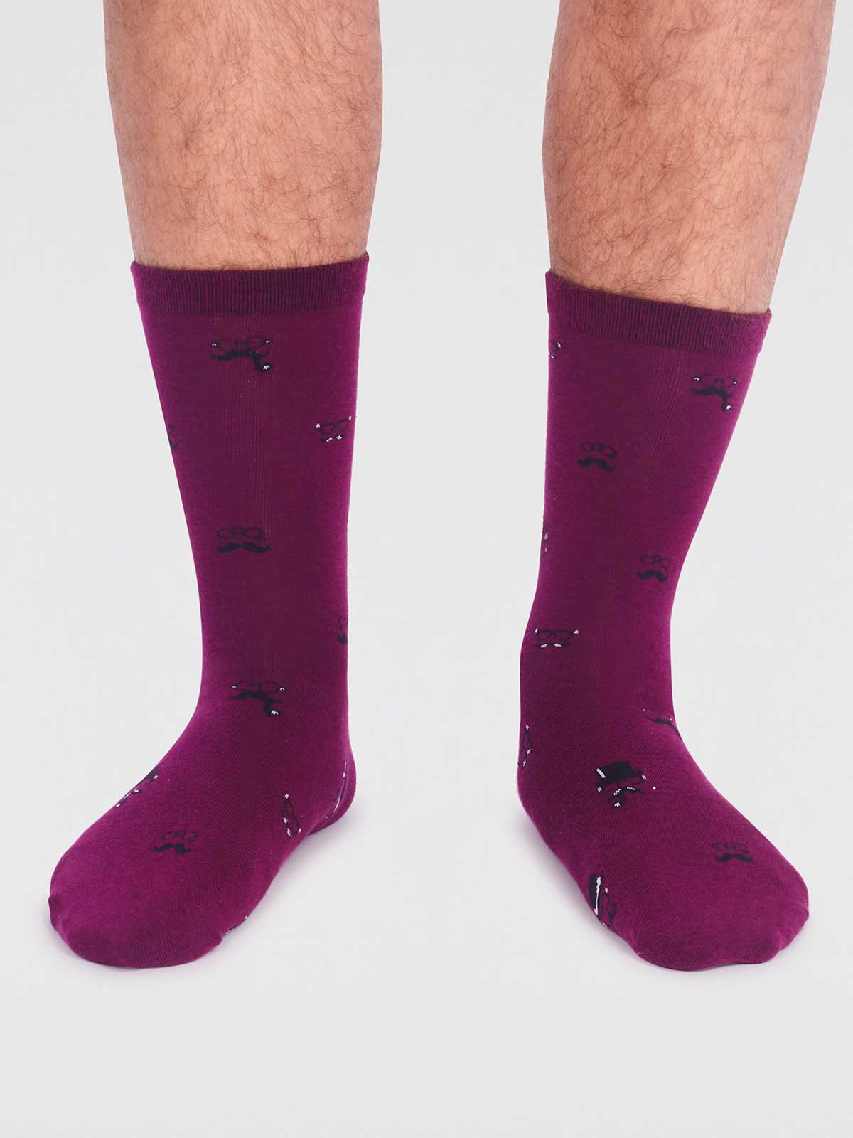 Jett Organic Cotton Smart Socks - Fig Purple