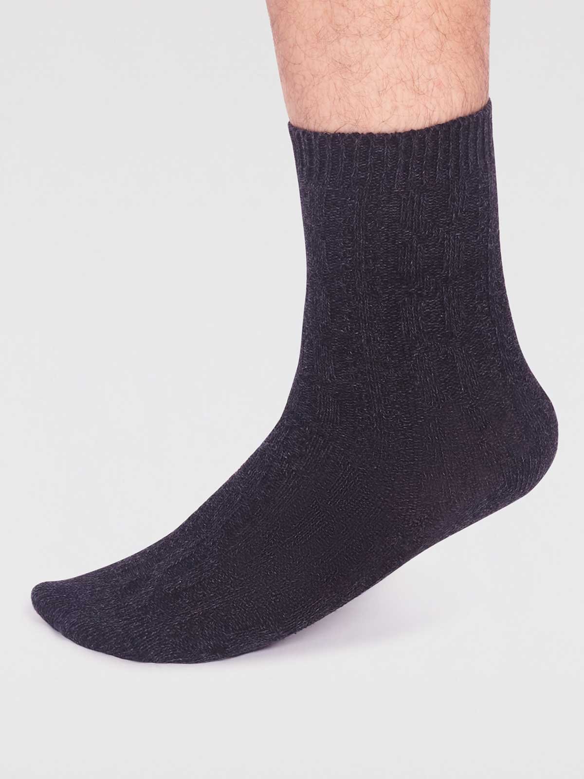 Hendrix Organic Cotton Rib Socks - Black