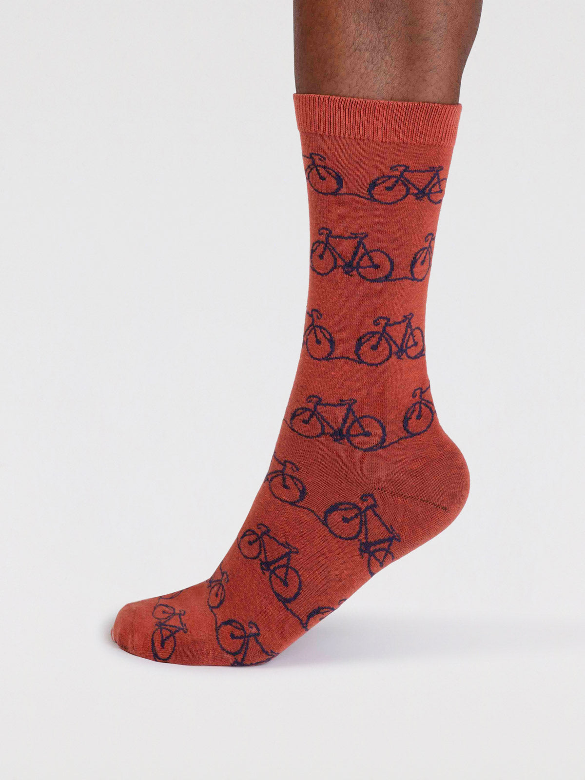Bennie Organic Cotton Bike Socks - Clay Red