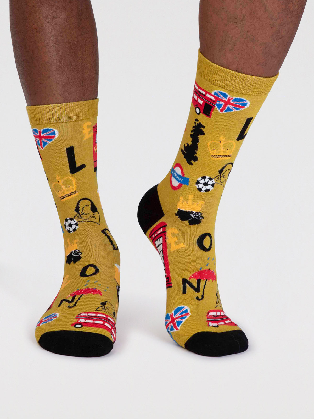 Will Men's Organic Cotton London Socks - Chartreuse Yellow