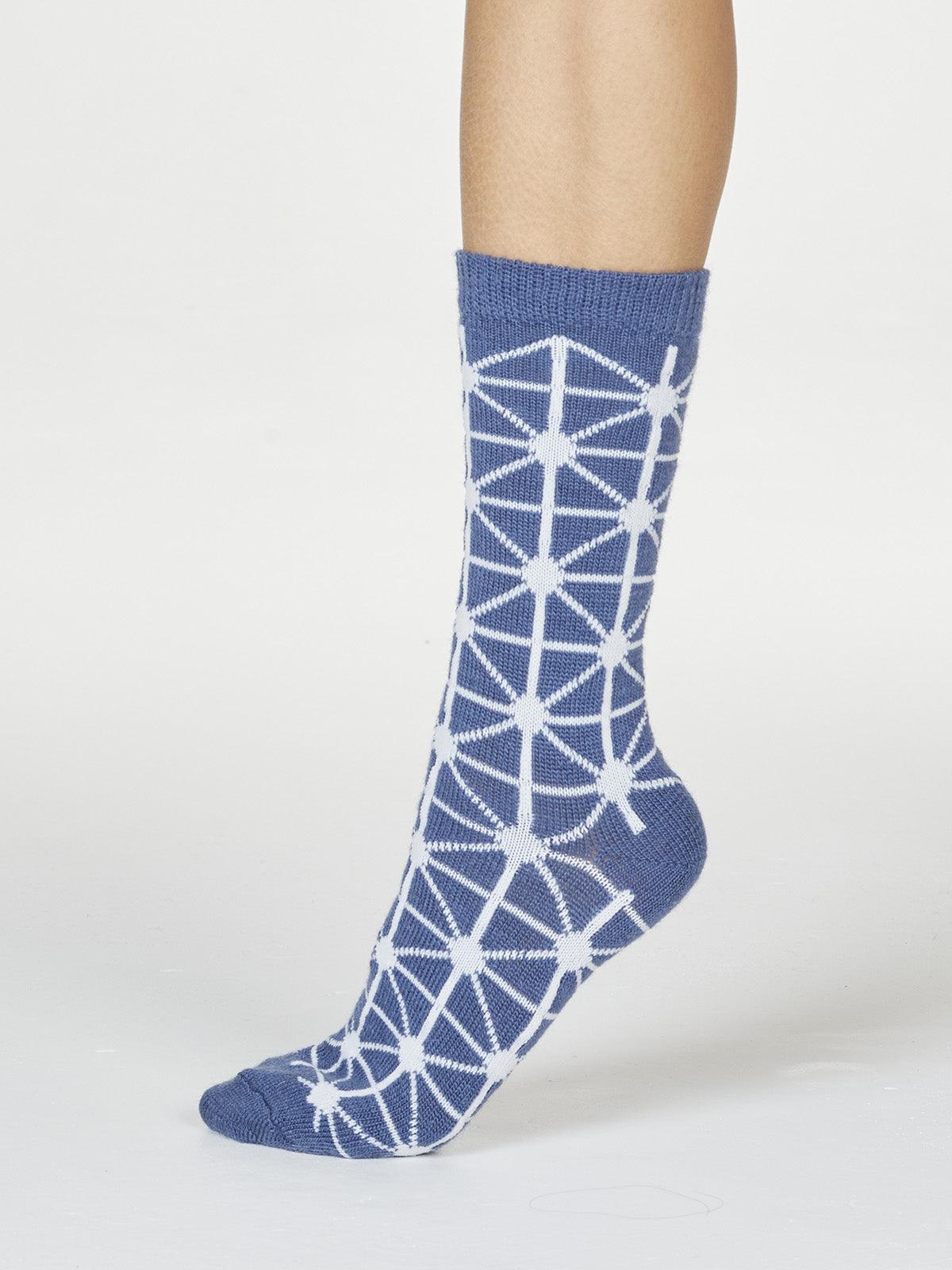 Jannie Wool Socks - Blue Slate - Thought Clothing UK
