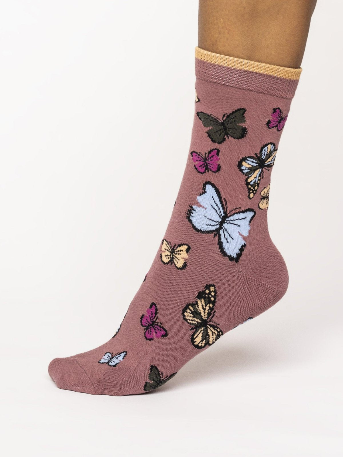 Butterfly Socks - Damson Purple