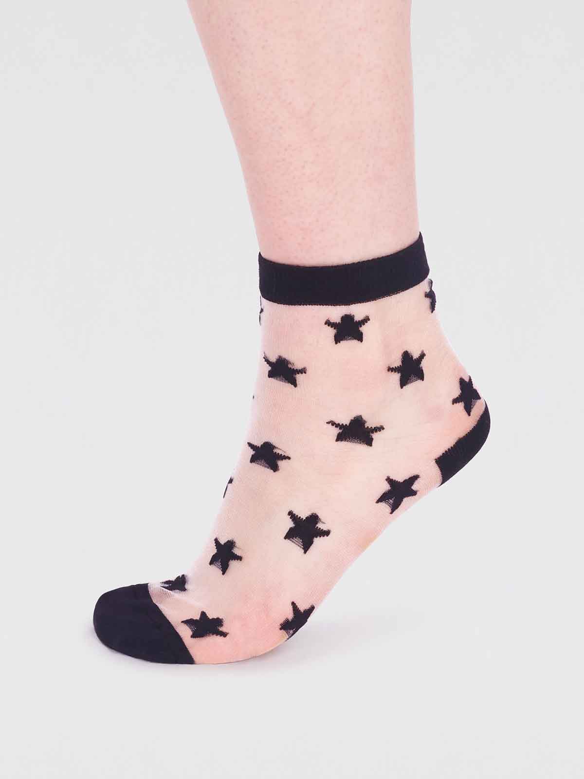 Astra Bamboo Star Mesh Socks - Black