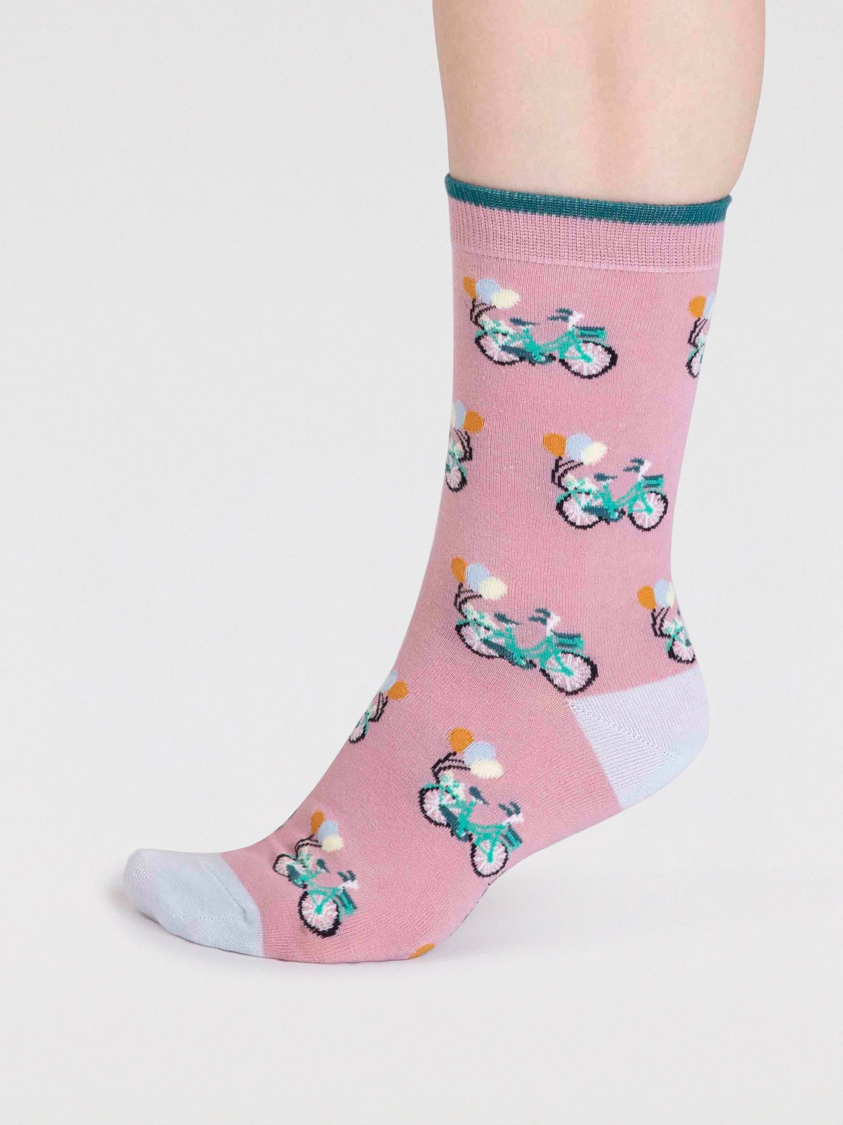 Akia Organic Cotton Bike Socks - Petal Pink
