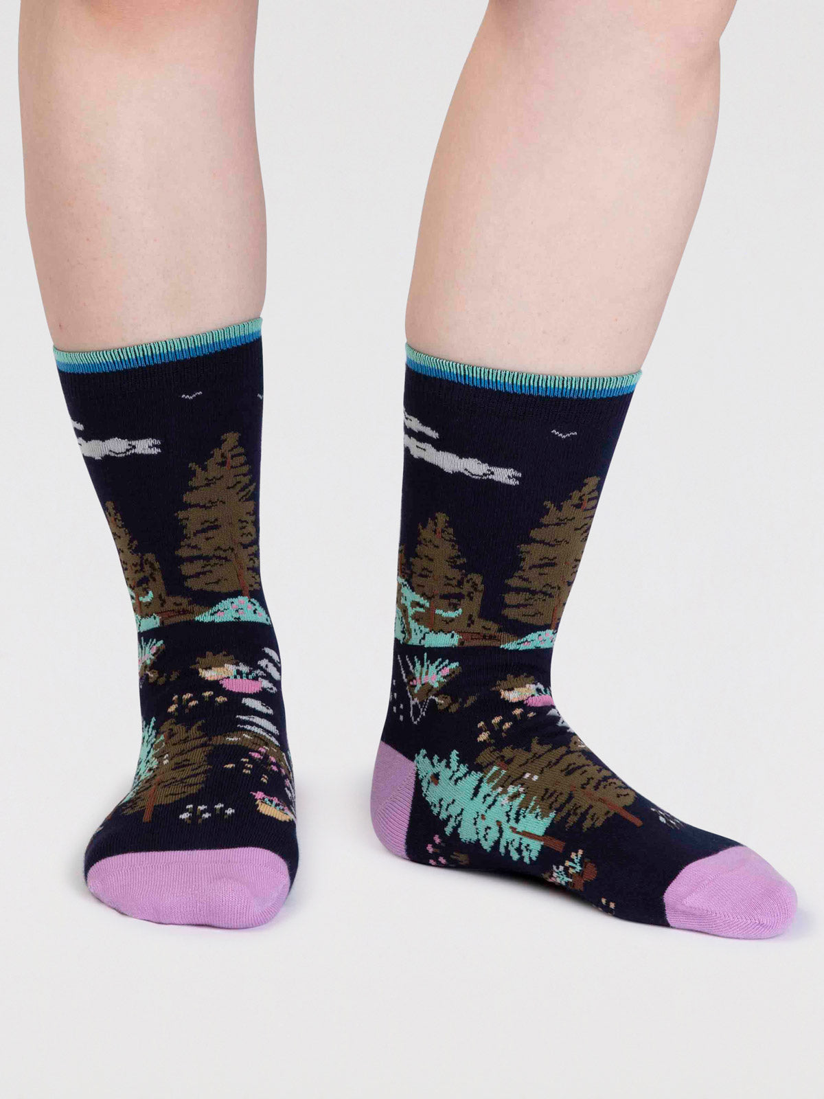 Lisette Women's Organic Cotton Garden Socks - Navy