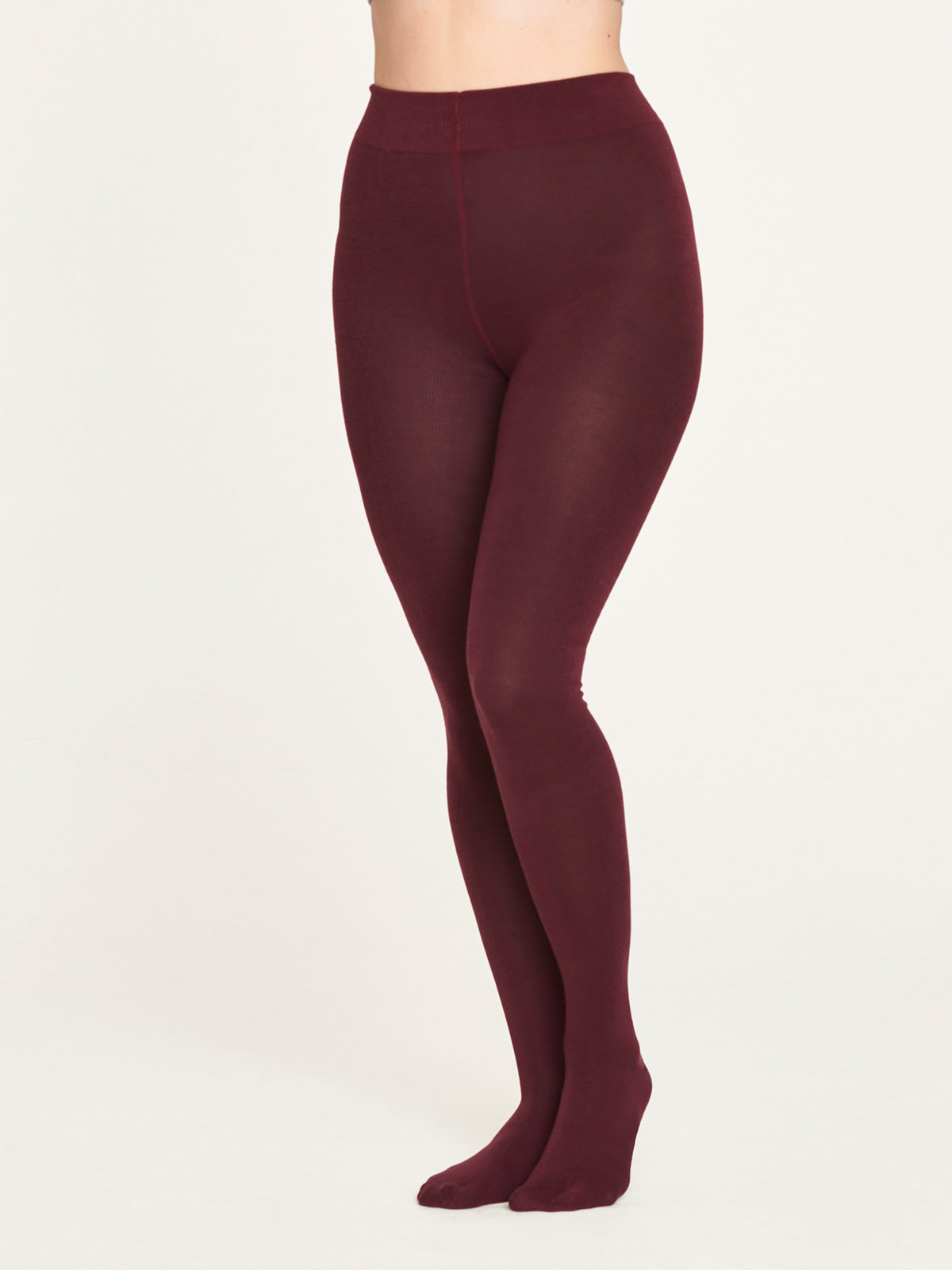 Bamboo Essential Plain Tights in Burgundy