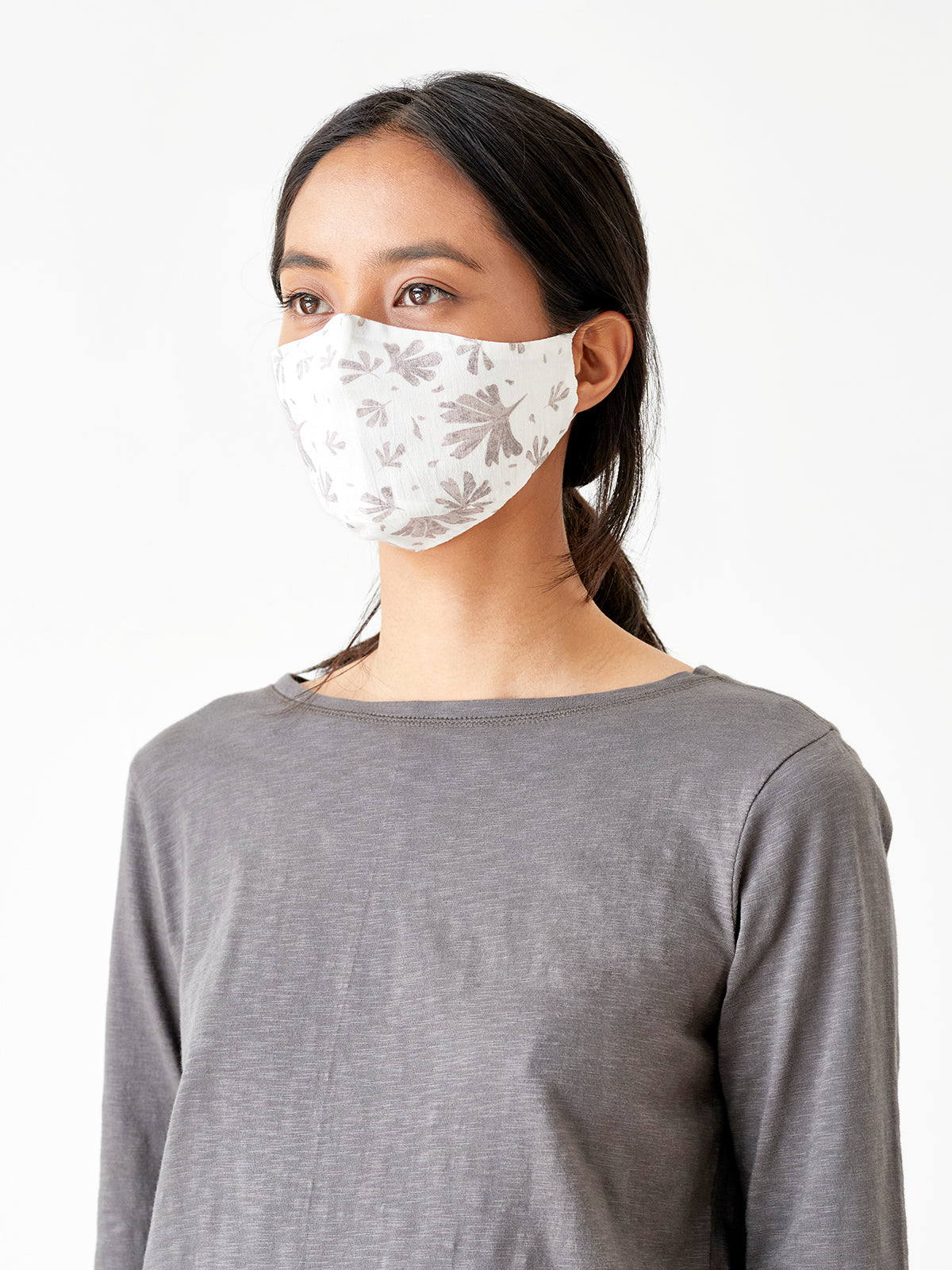 Organic Cotton Printed Face Mask - Winslet Brown