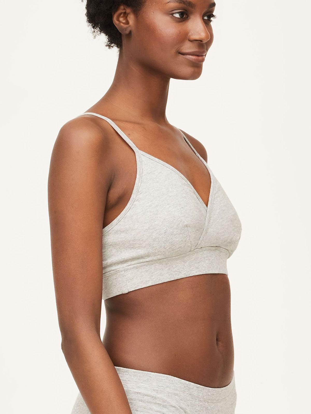 Essential Organic Cotton Triangle Bralette in Grey Marle