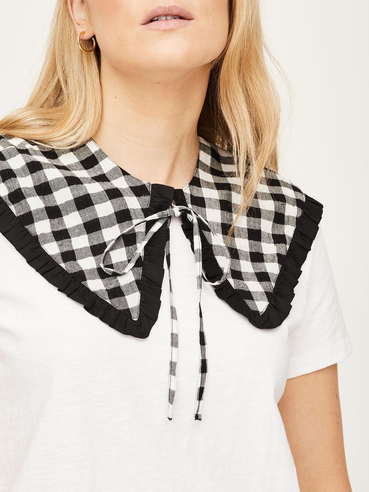 Leeanna Ecovero™  Gingham Check Collar In Black - Thought Clothing UK