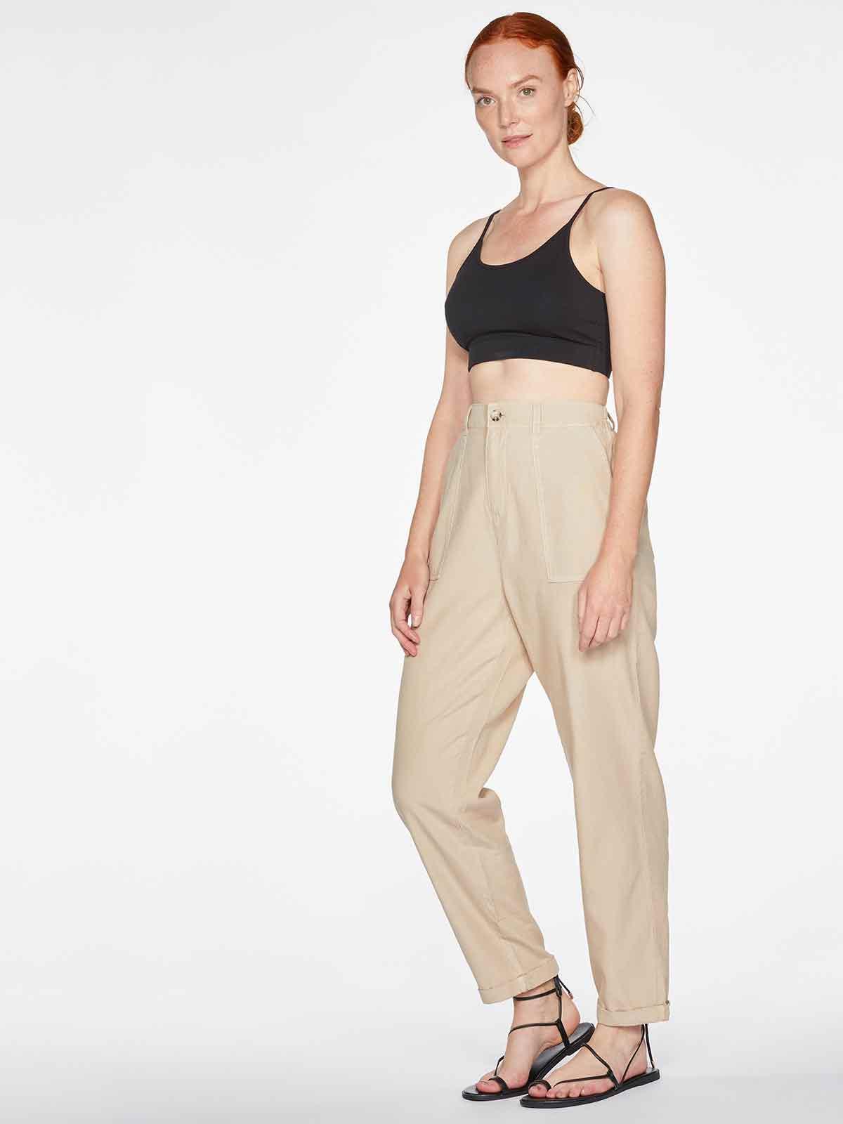 Cora Chino Trousers - Sand Cream - Thought Clothing UK