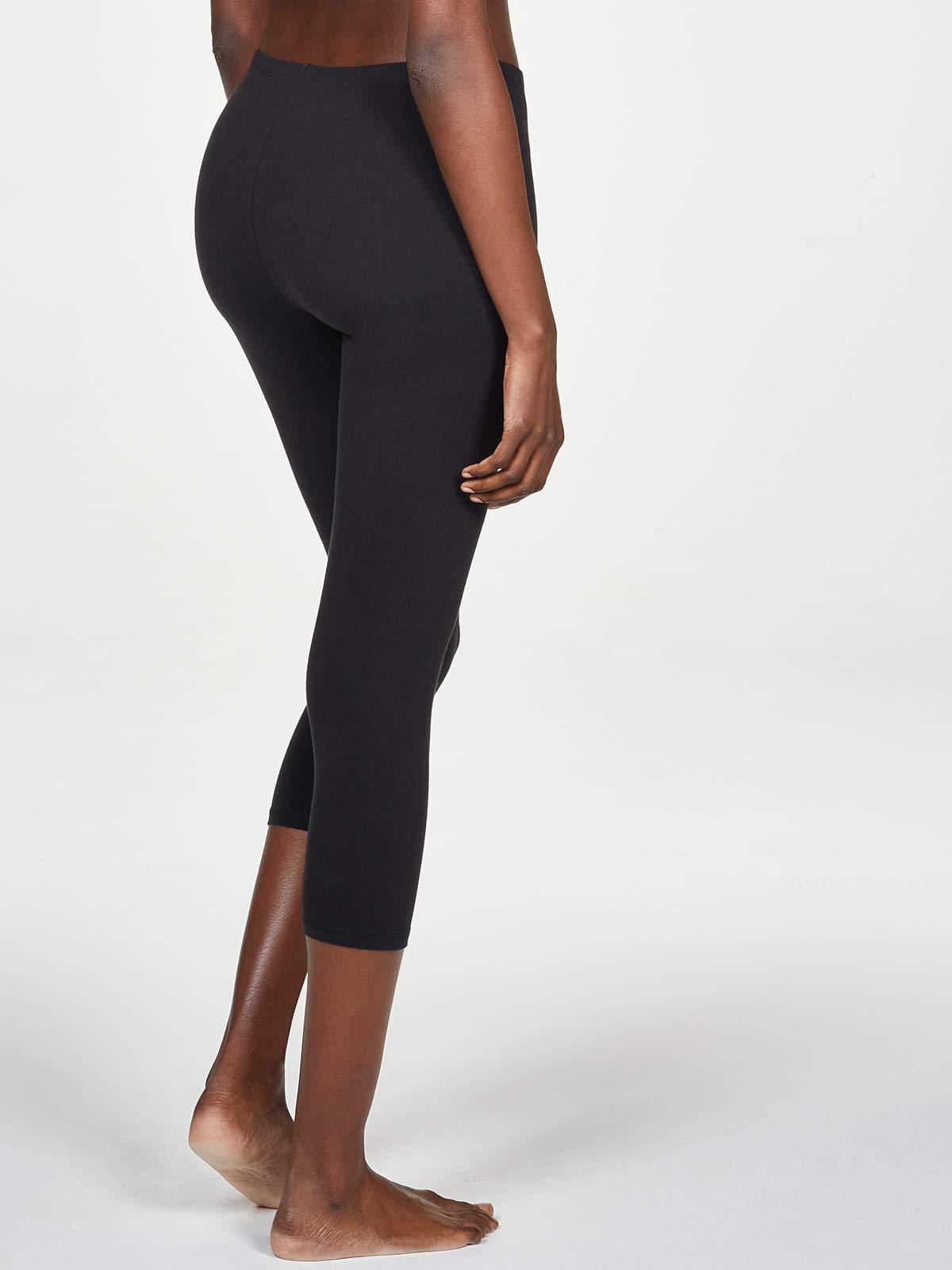 Essential GOTS Organic Cotton Cropped Leggings - Black - Thought Clothing UK