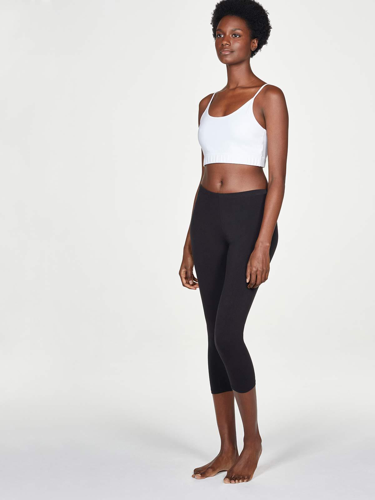 Essential GOTS Organic Cotton Cropped Leggings - Black - Thought Clothing UK