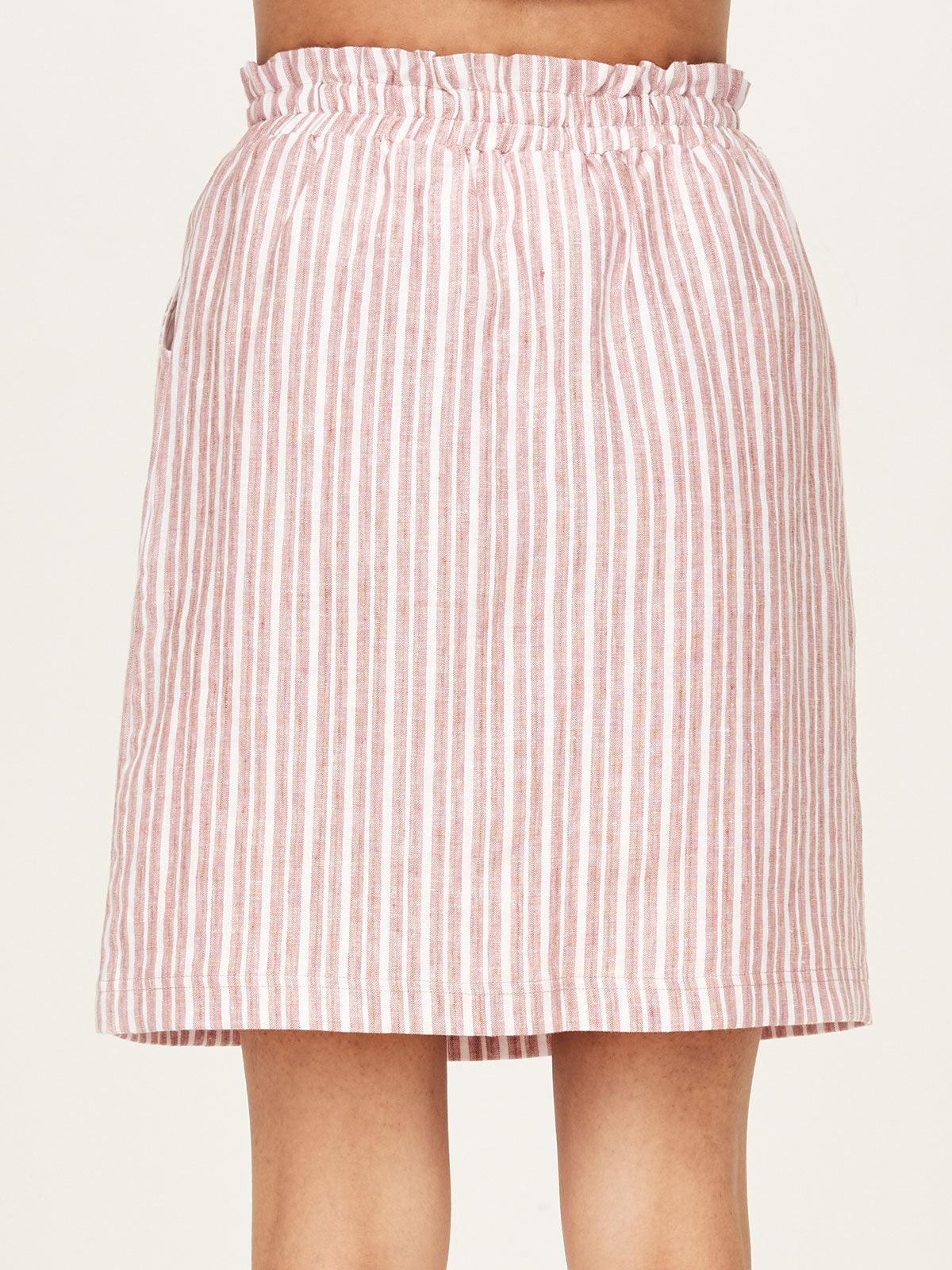 Azalea Hemp Striped Paper Bag Waist Skirt - Thought Clothing UK