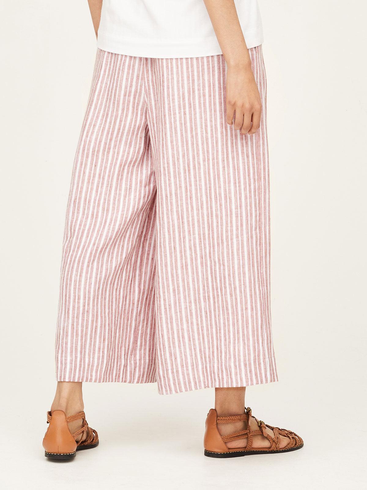 Azalea Hemp Striped Pleated Culottes - Thought Clothing UK