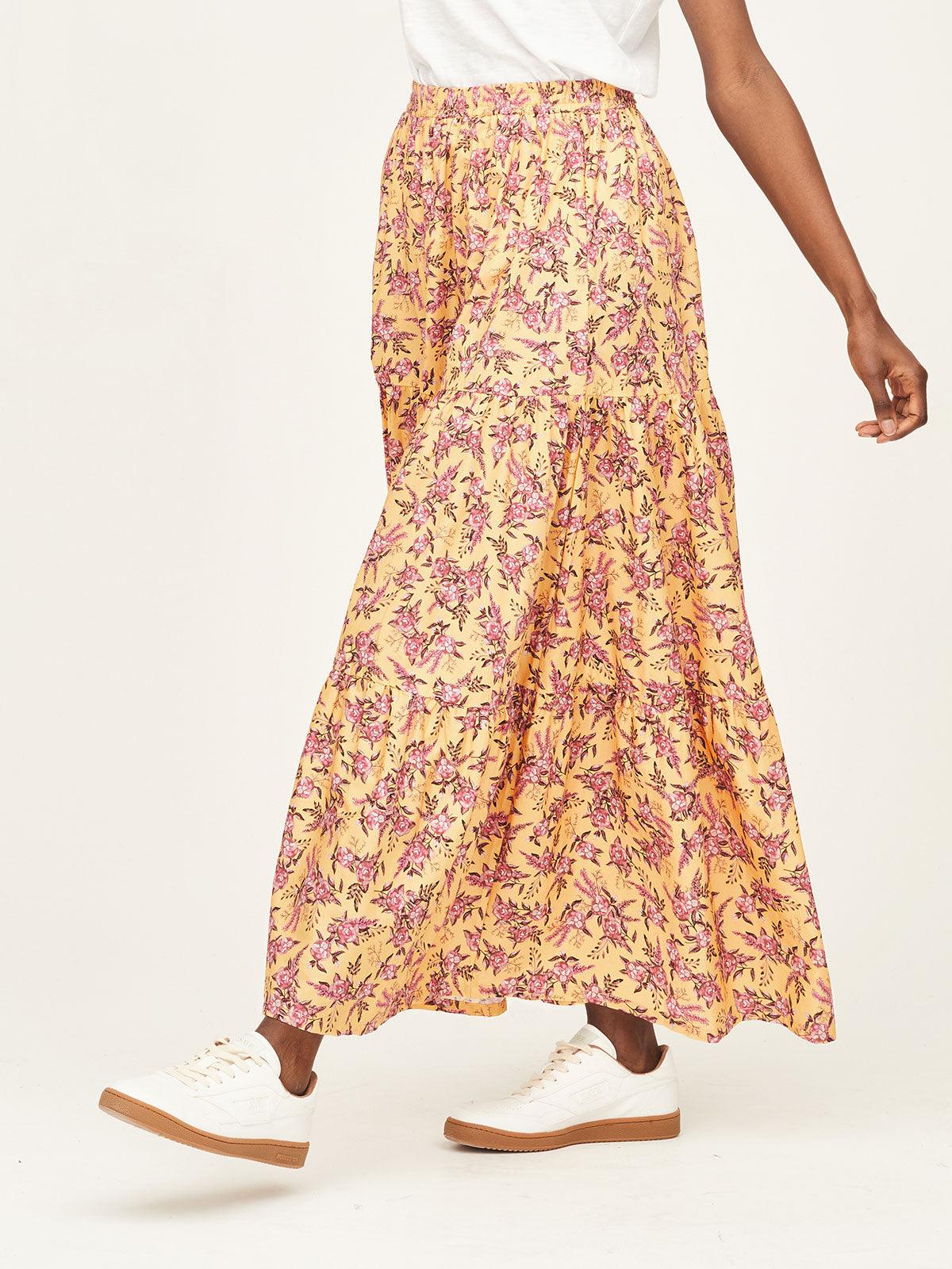 Marlett Organic Cotton Poplin Tiered Maxi Skirt - Thought Clothing UK